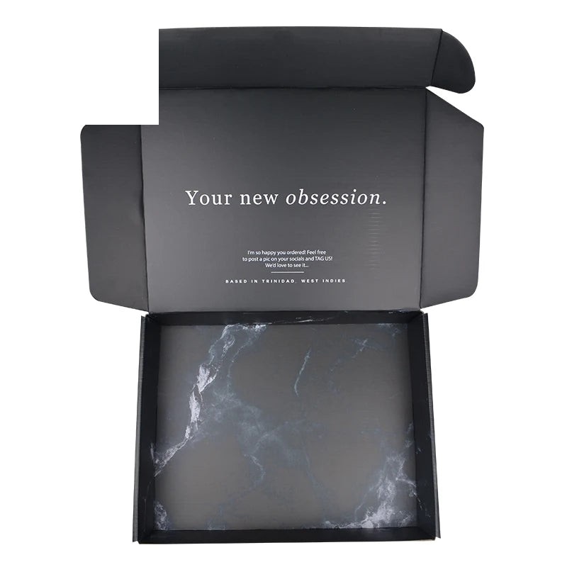 Double Black UV Spot Logo Shipping Packaging Box Recycled Double Black UV Spot Logo Shipping Packaging Box Recycled