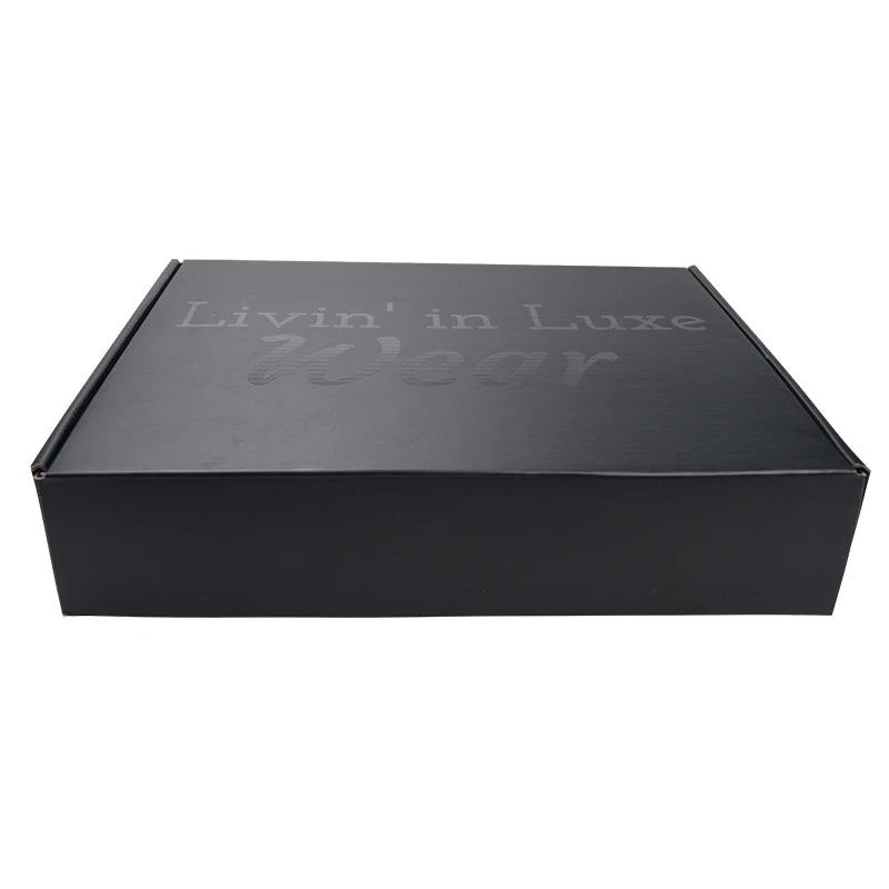 Double Black UV Spot Logo Shipping Packaging Box Recycled Double Black UV Spot Logo Shipping Packaging Box Recycled