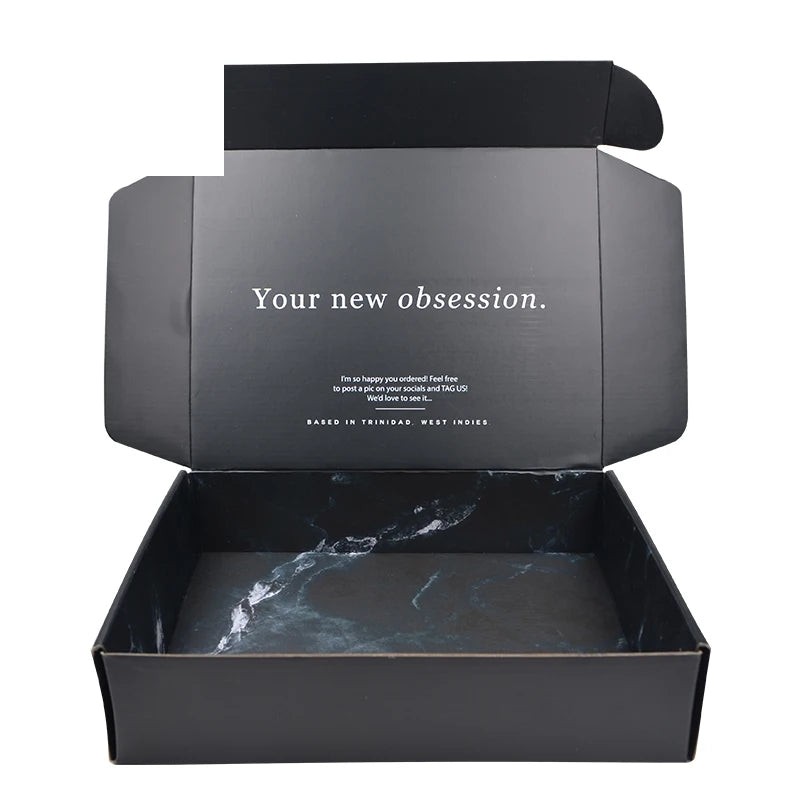 Double Black UV Spot Logo Shipping Packaging Box Recycled Double Black UV Spot Logo Shipping Packaging Box Recycled