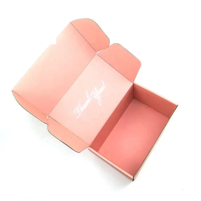 Double Pink Corrugated Shipping Packaging Box Silver Foil Double Pink Corrugated Shipping Packaging Box Silver Foil