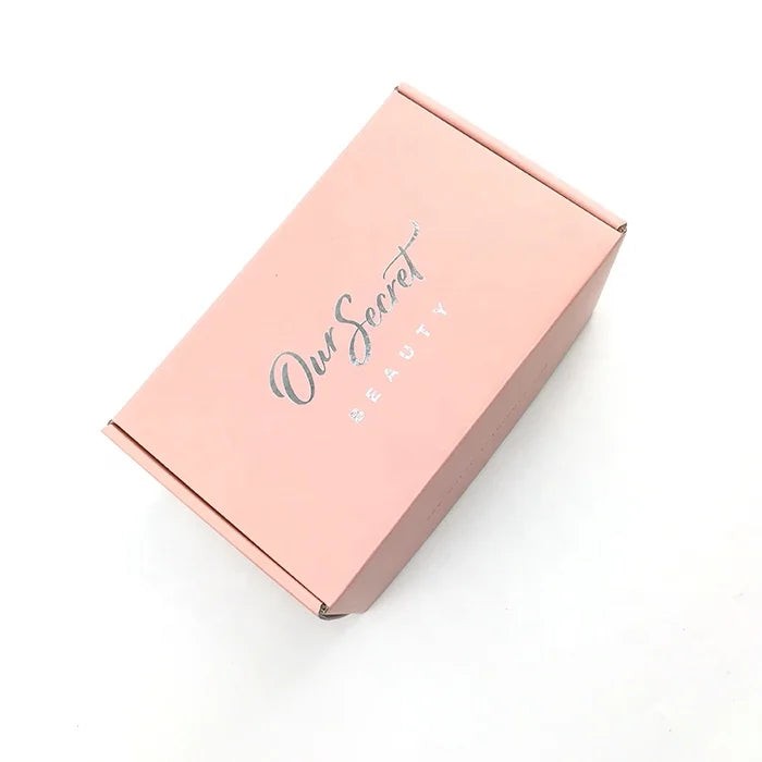 Double Pink Corrugated Shipping Packaging Box Silver Foil Double Pink Corrugated Shipping Packaging Box Silver Foil