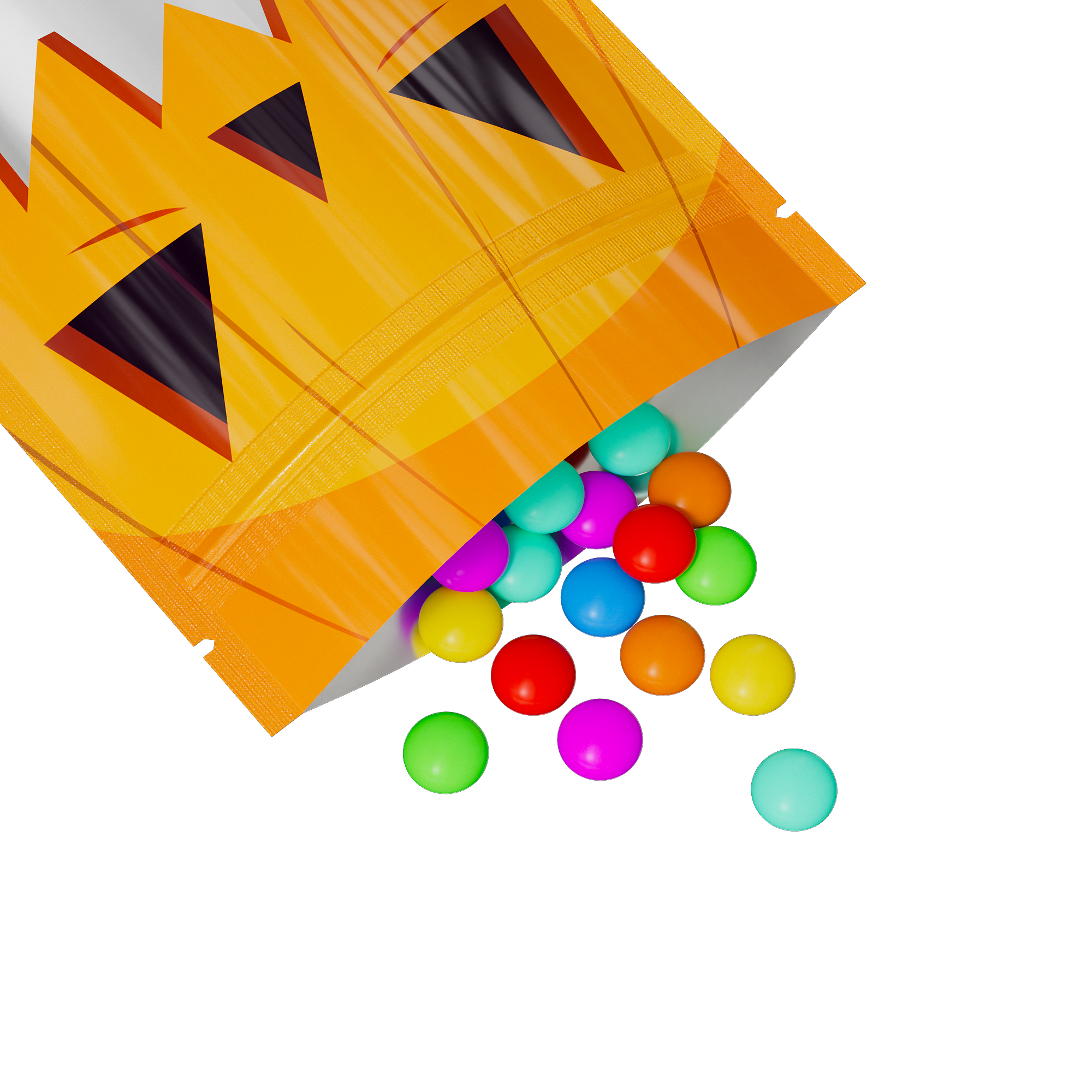 Glossy Halloween Orange Pumpkin Designed Mylar Bags Glossy Halloween Orange Pumpkin Designed Mylar Bags