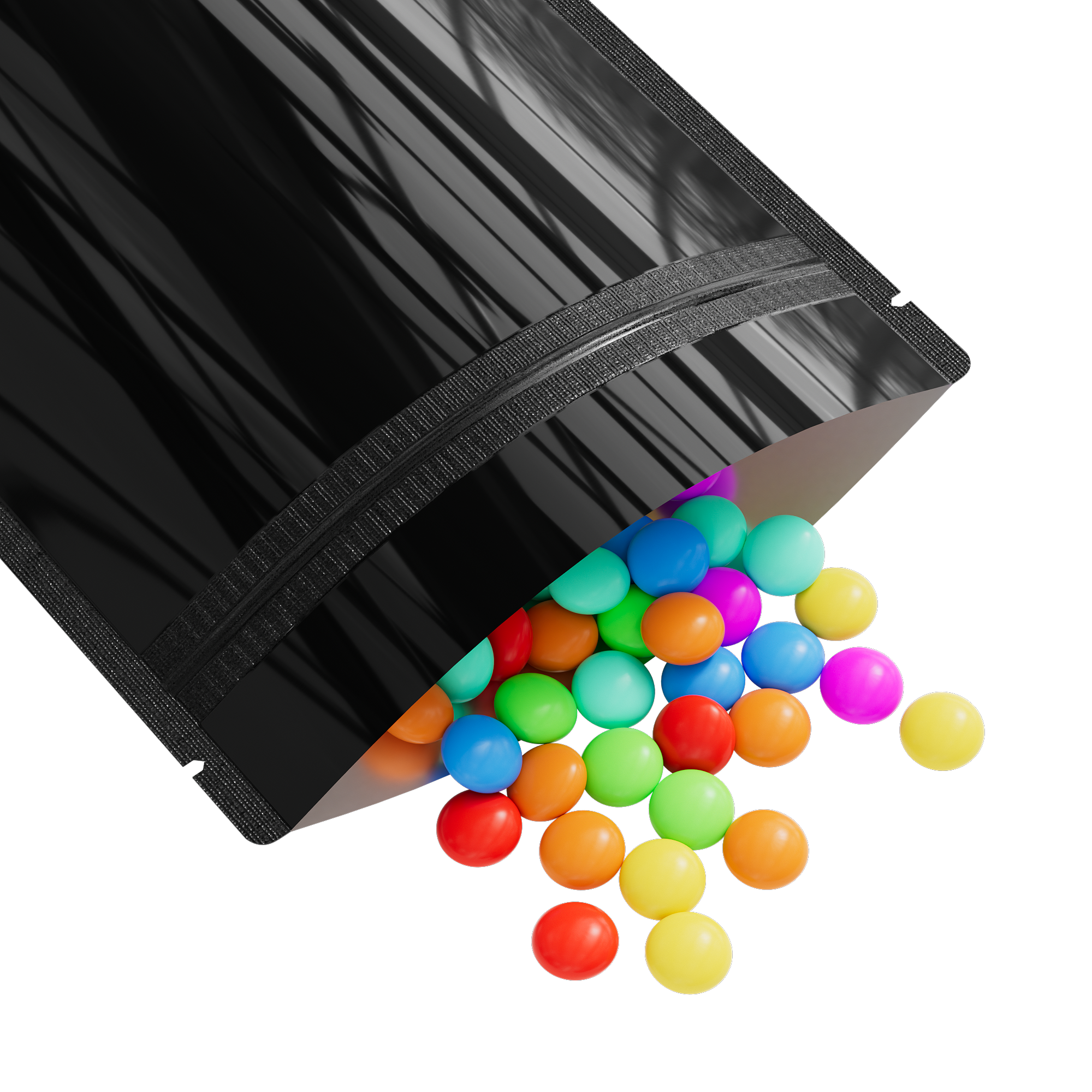 Double-Sided Glossy Mirror Black Mylar Stand Strong Bags Double-Sided Glossy Mirror Black Mylar Stand Strong Bags