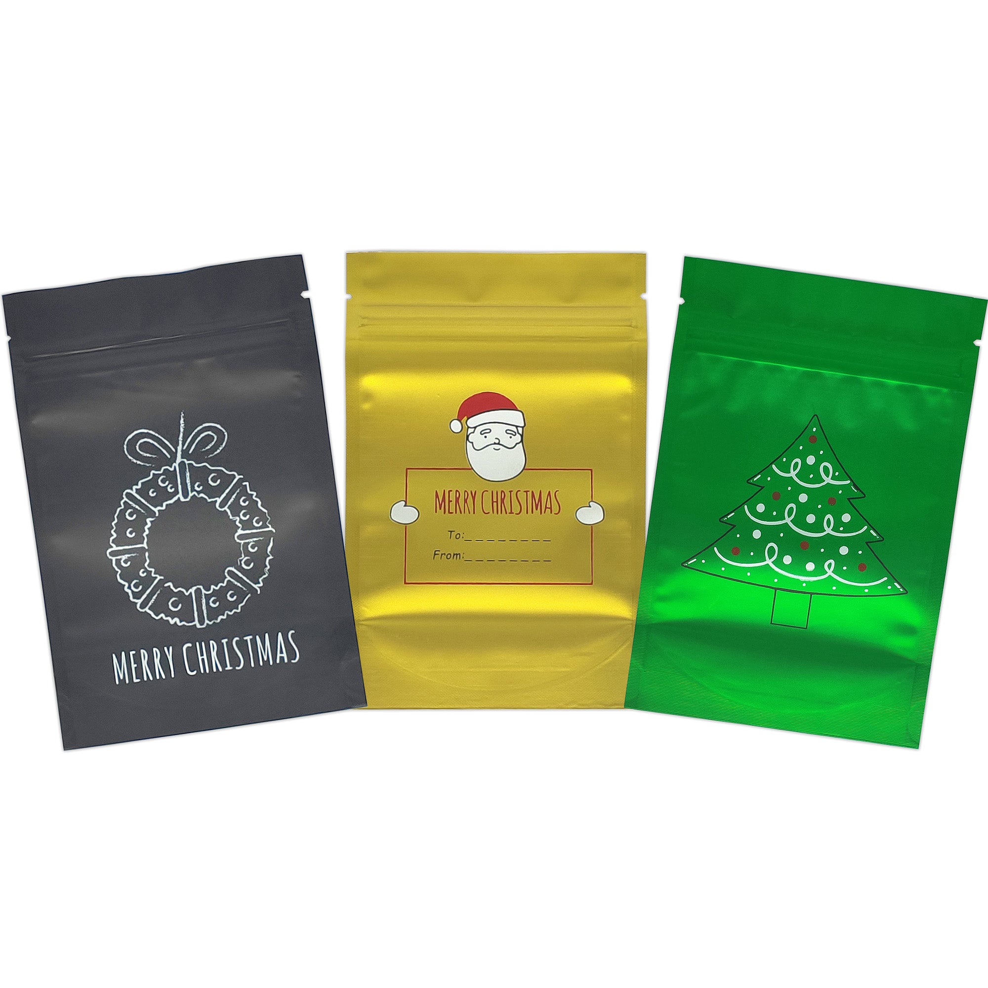 Double-Sided Matte Christmas Designed Mylar Stand Strong