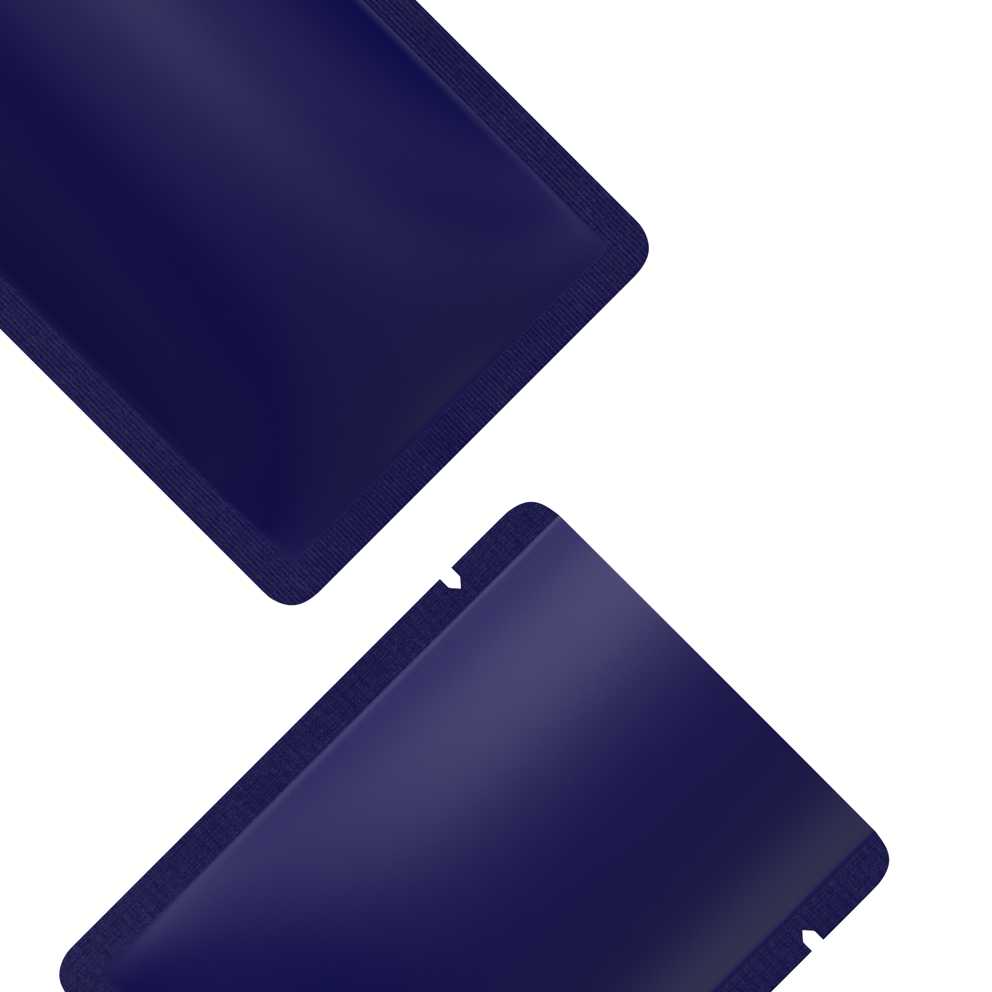 Double-Sided Matte Deep Indigo Blue Aluminum Open Bottom Double-Sided Matte Deep Indigo Blue Aluminum Open Bottom