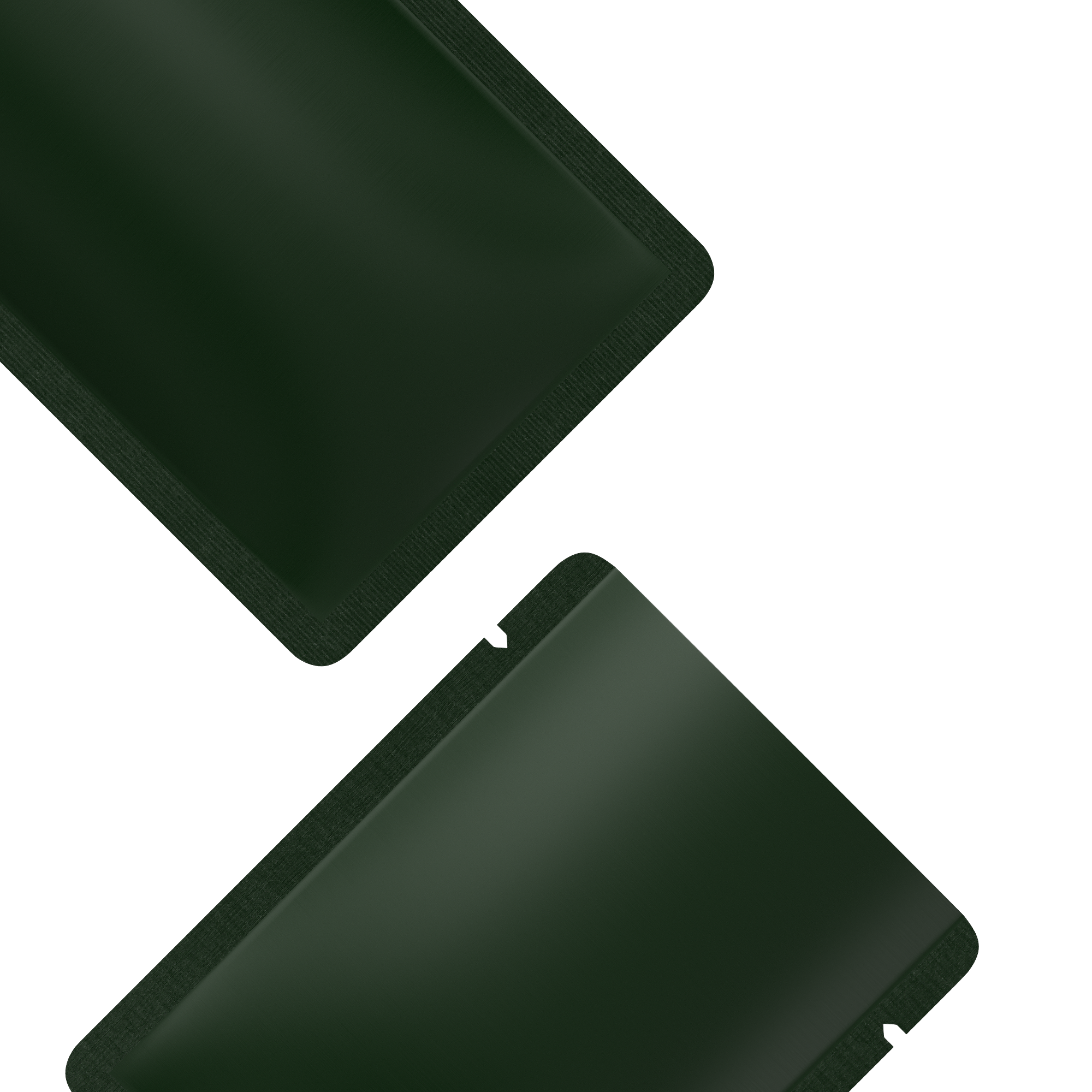 Double-Sided Matte Deep Teal Green Aluminum Open Bottom Double-Sided Matte Deep Teal Green Aluminum Open Bottom