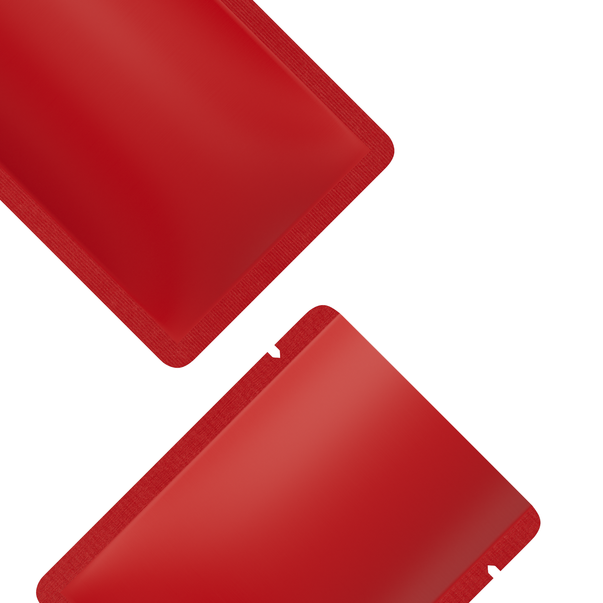 Double-Sided Matte Firetruck Red Aluminum Open Bottom Sample Double-Sided Matte Firetruck Red Aluminum Open Bottom Sample