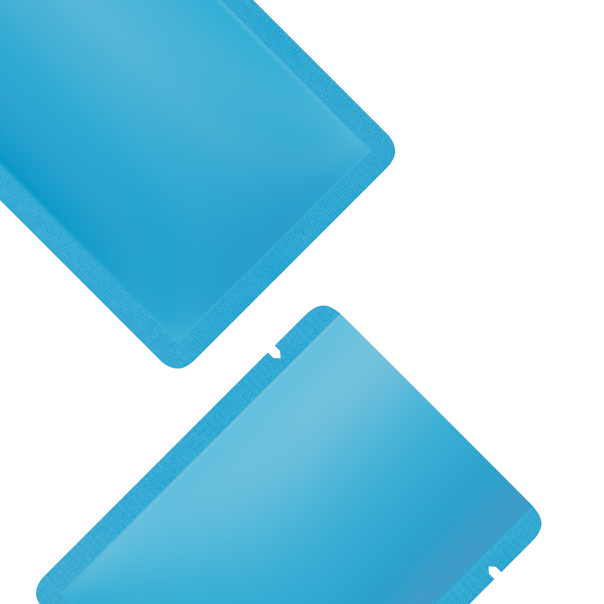 Double-Sided Matte Olympic Blue Aluminum Open Bottom Sample Double-Sided Matte Olympic Blue Aluminum Open Bottom Sample