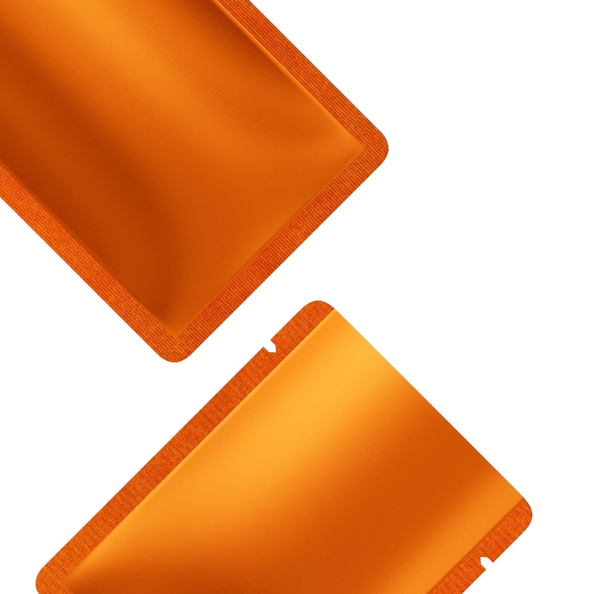 Double-Sided Matte Orange Tiger Aluminum Open Bottom Sample Double-Sided Matte Orange Tiger Aluminum Open Bottom Sample