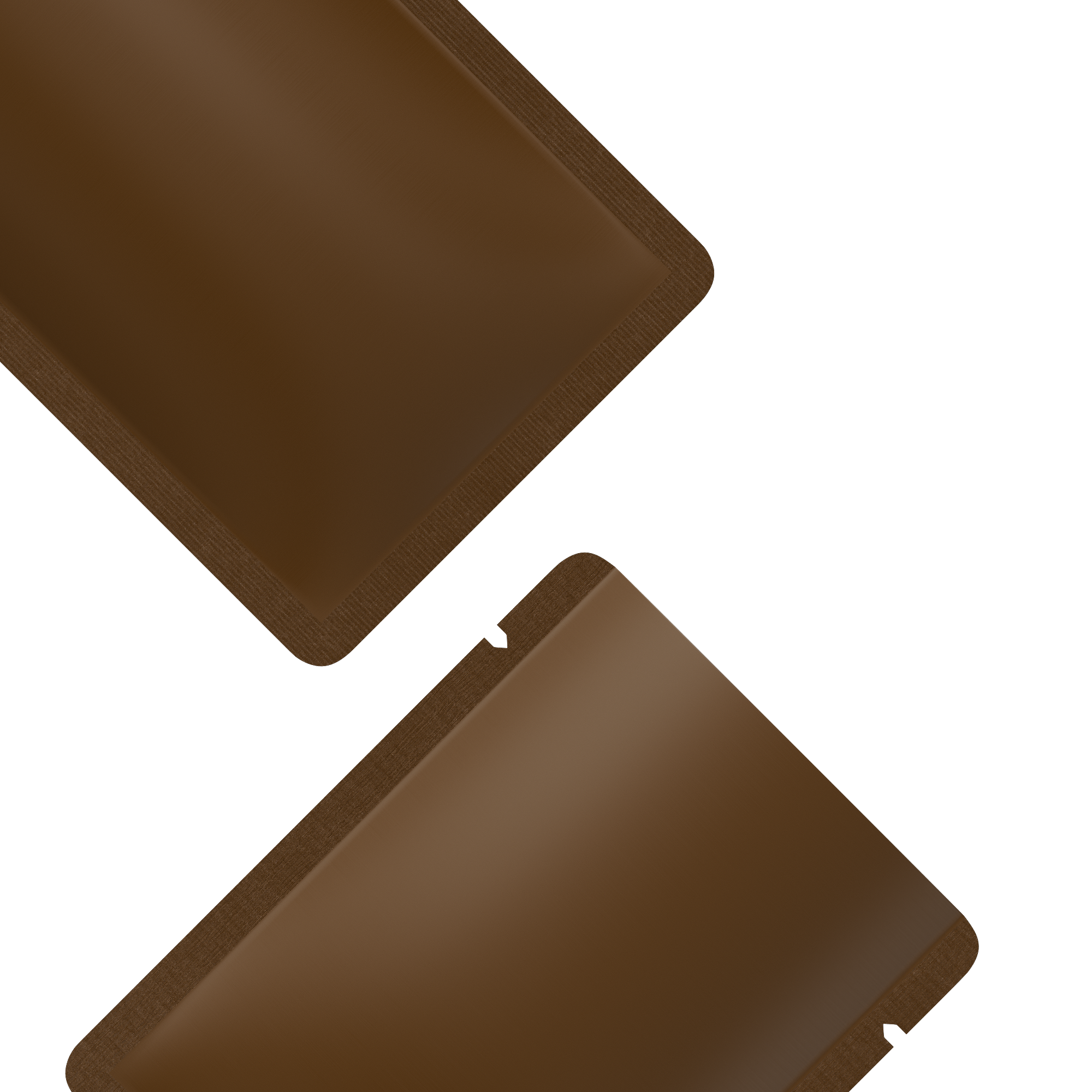 Double-Sided Matte Walnut Brown Aluminum Open Bottom Sample Double-Sided Matte Walnut Brown Aluminum Open Bottom Sample