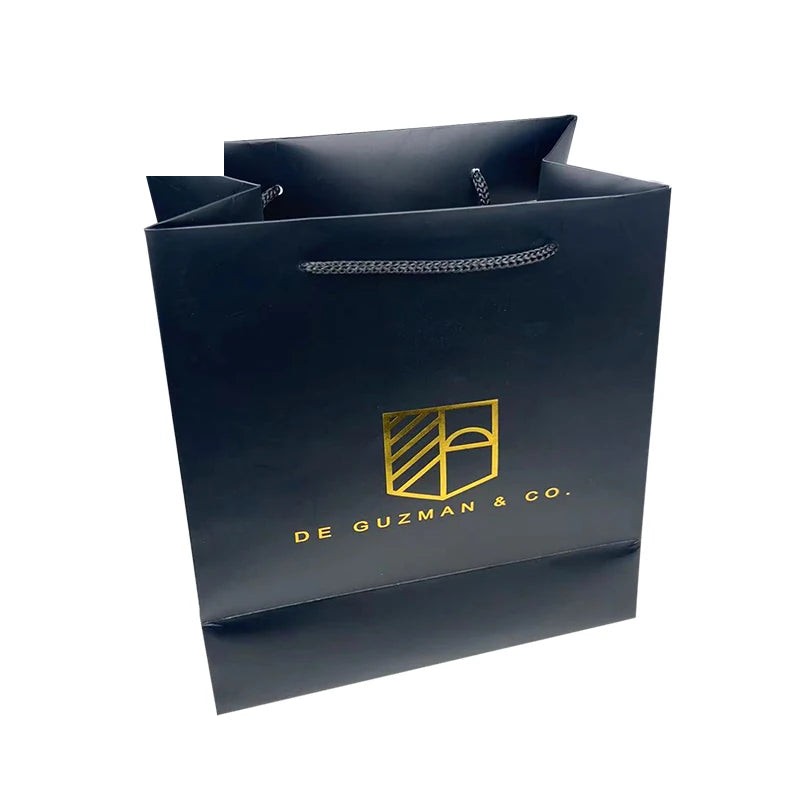 Eco-Friendly Black Art Paper Gift Bag with Ribbon Handle Eco-Friendly Black Art Paper Gift Bag with Ribbon Handle