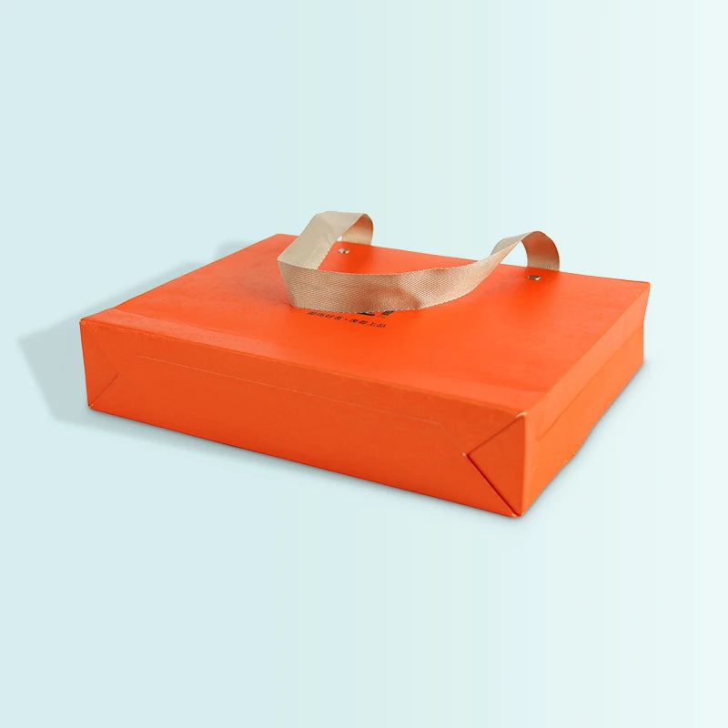 Elegant Art Paper Gift Bags with Silk Ribbon Handles and Elegant Art Paper Gift Bags with Silk Ribbon Handles and