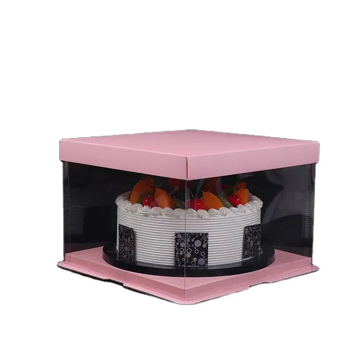 Fancy Custom Printed Cake Bakery Paper Box with PVC Window