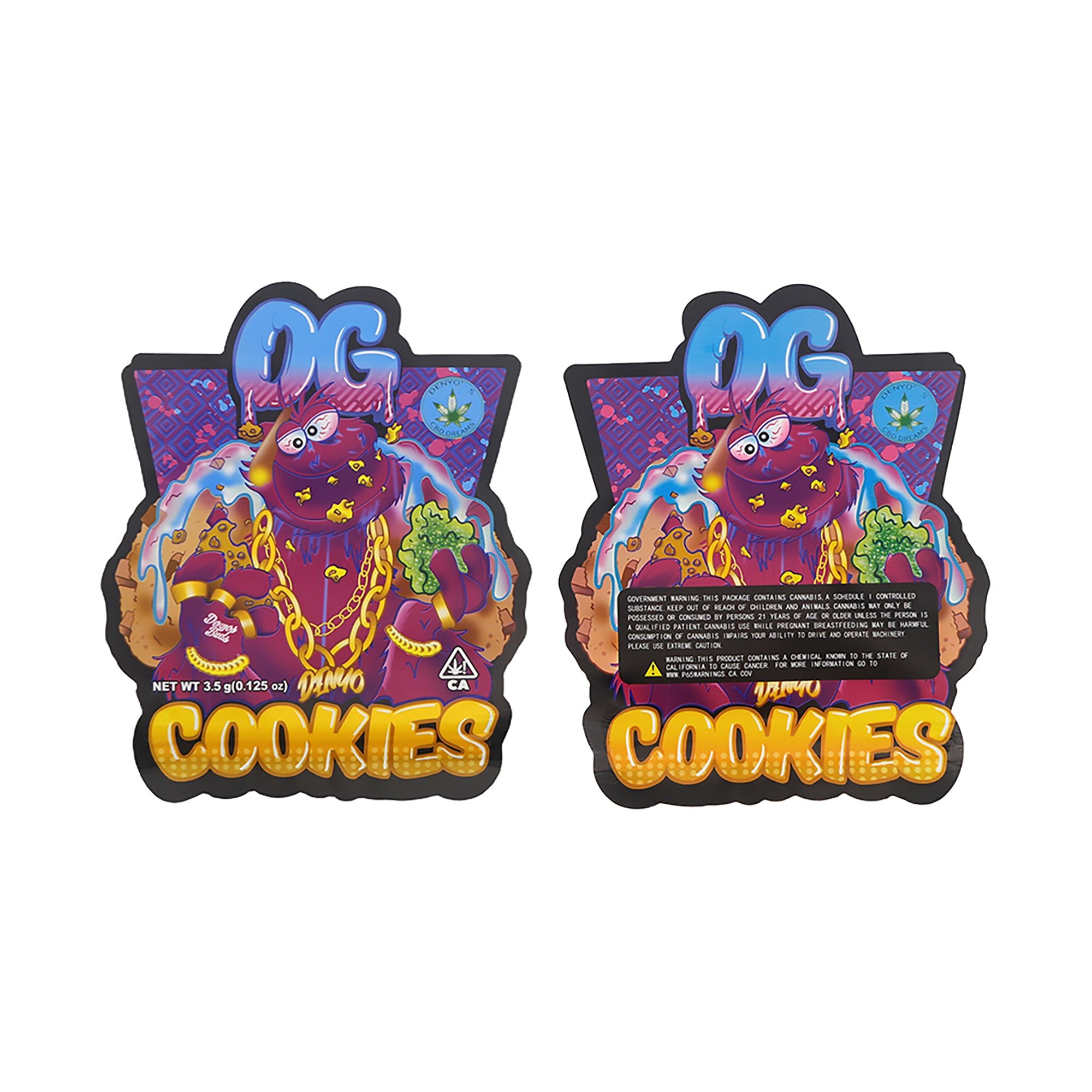 Flat Zipper Bottom Seal Bags – Cookie Animal Design Smell