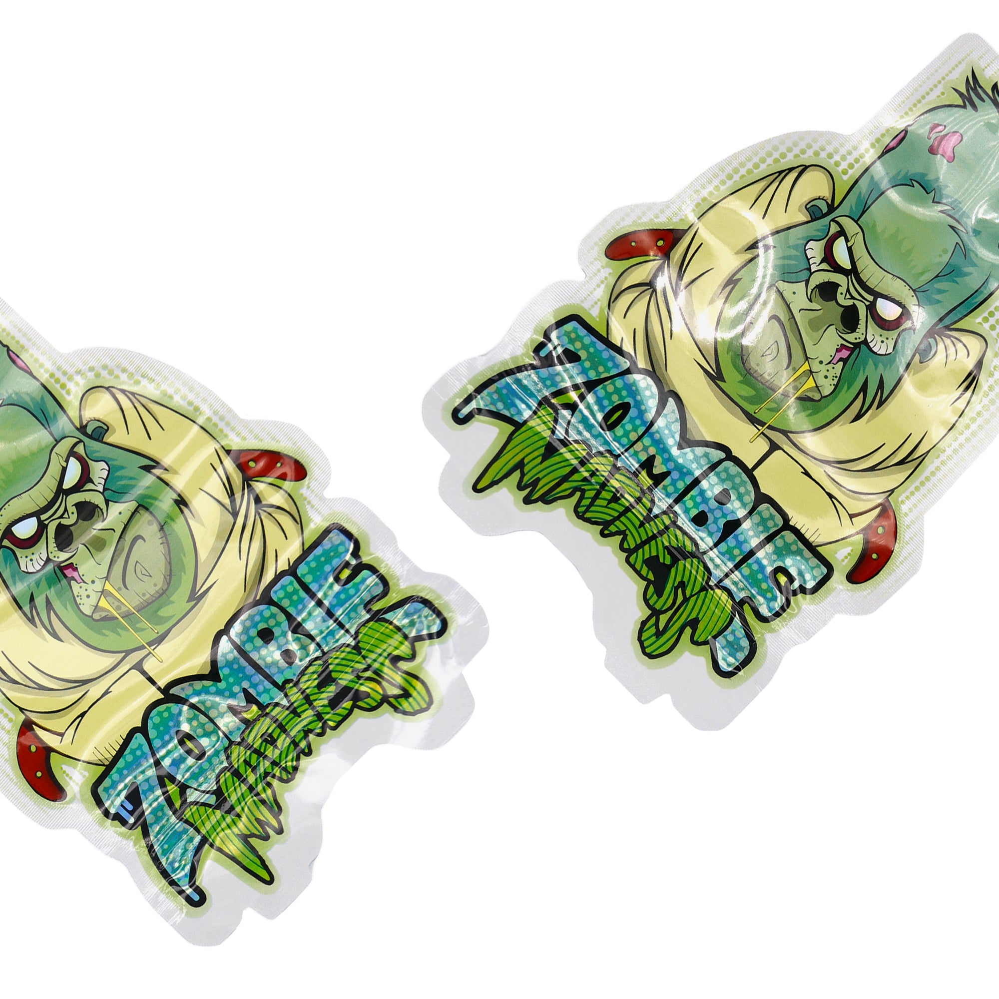Flat Zipper Bottom Seal Bags – Holographic Gorilla Zombie Flat Zipper Bottom Seal Bags – Holographic Gorilla Zombie