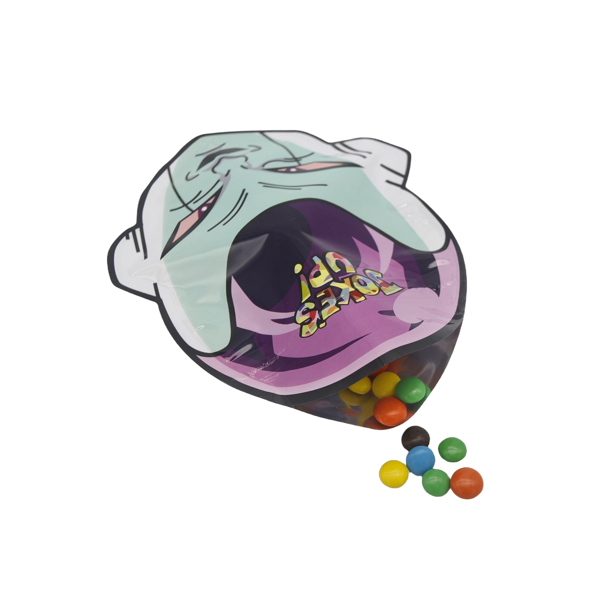 Flat Zipper Seal Bags – Anime Jokes Up Die Cut Head Shape Flat Zipper Seal Bags – Anime Jokes Up Die Cut Head Shape