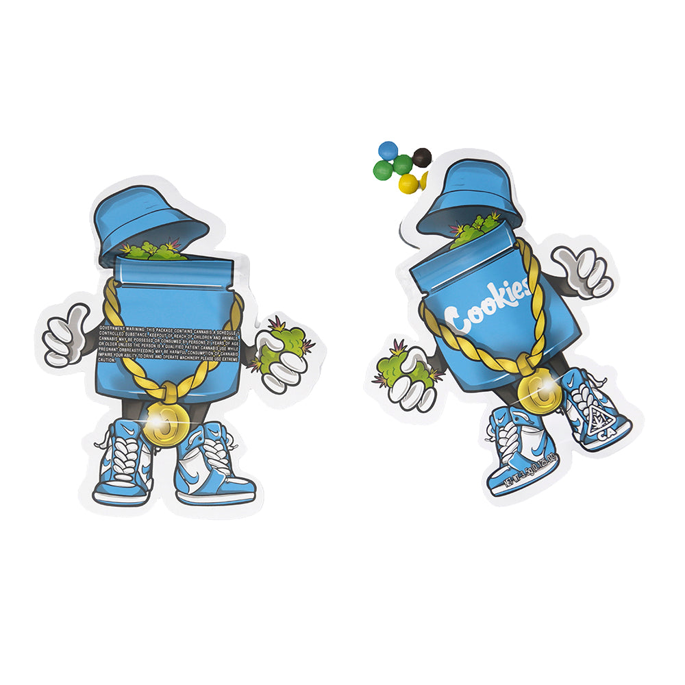 Flat Zipper Seal Bags – Blue Cookie Die Cut Man Smell Proof Flat Zipper Seal Bags – Blue Cookie Die Cut Man Smell Proof