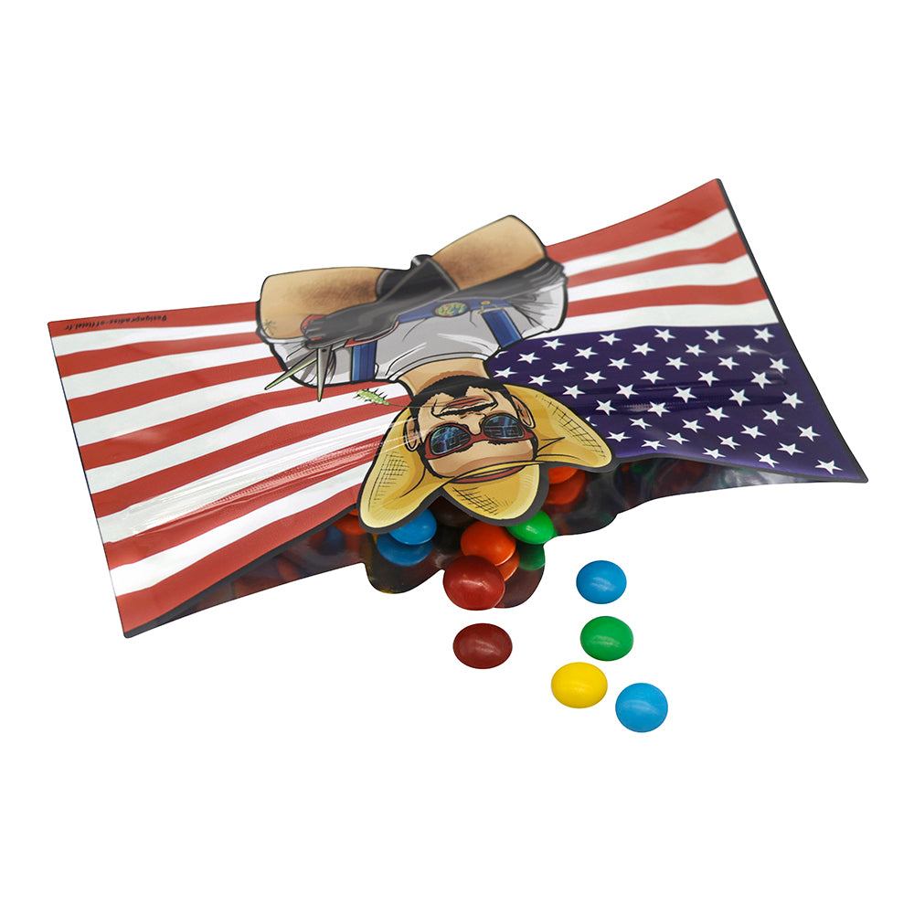 Flat Zipper Seal Bags – Flag Die Cut Shape Smell Proof Mylar Flat Zipper Seal Bags – Flag Die Cut Shape Smell Proof Mylar
