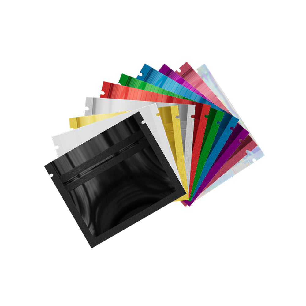 Flat Zipper Seal Bags - Glossy Double-Sided Mini Mylar Foil