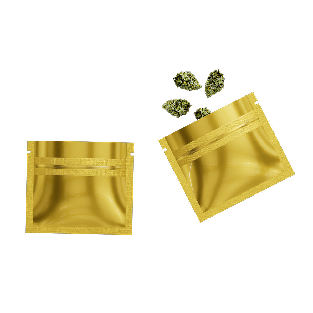 Flat Zipper Seal Bags - Glossy Double-Sided Mini Mylar Foil Flat Zipper Seal Bags - Glossy Double-Sided Mini Mylar Foil