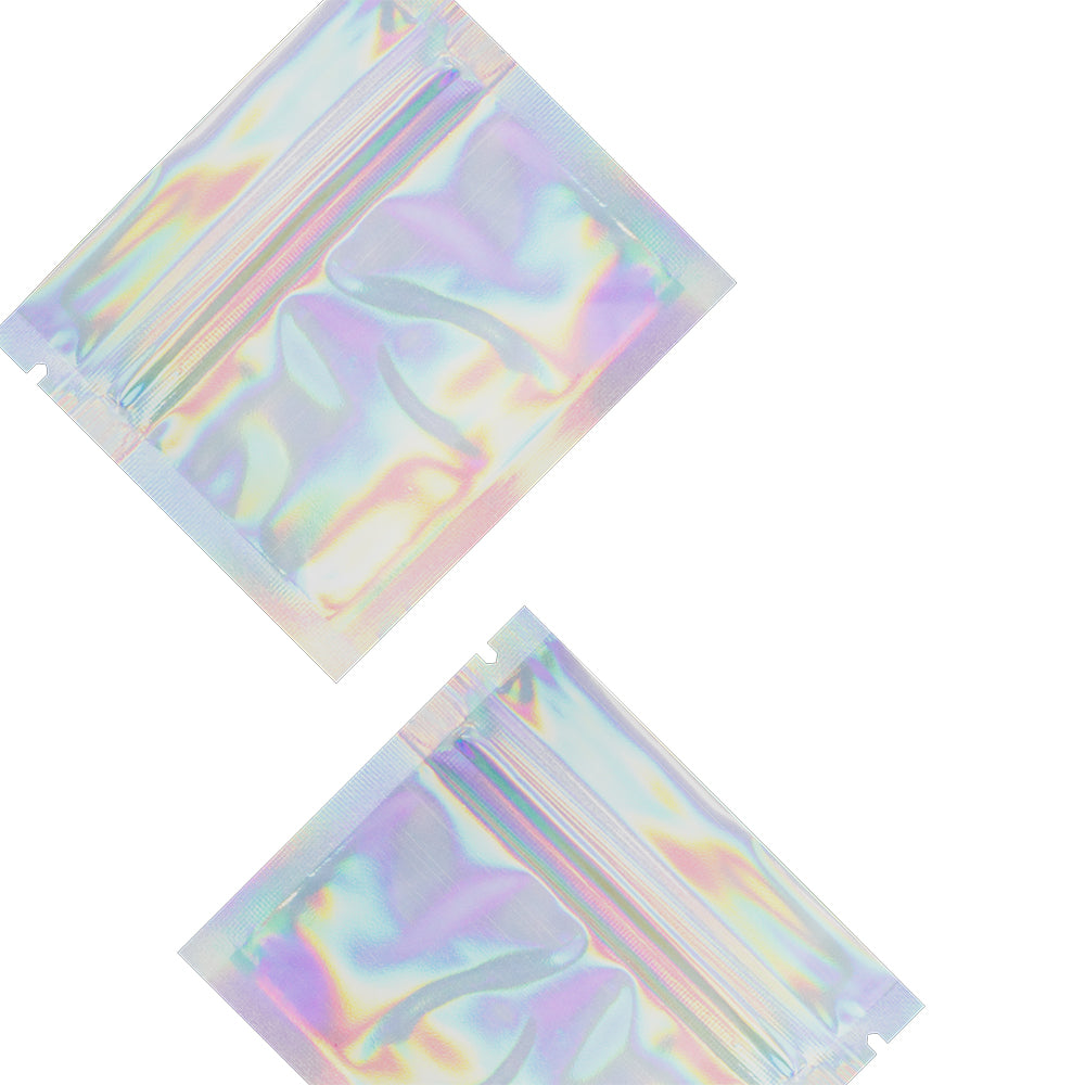 Flat Zipper Seal Bags - Glossy Double-Sided Mini Mylar Foil Flat Zipper Seal Bags - Glossy Double-Sided Mini Mylar Foil