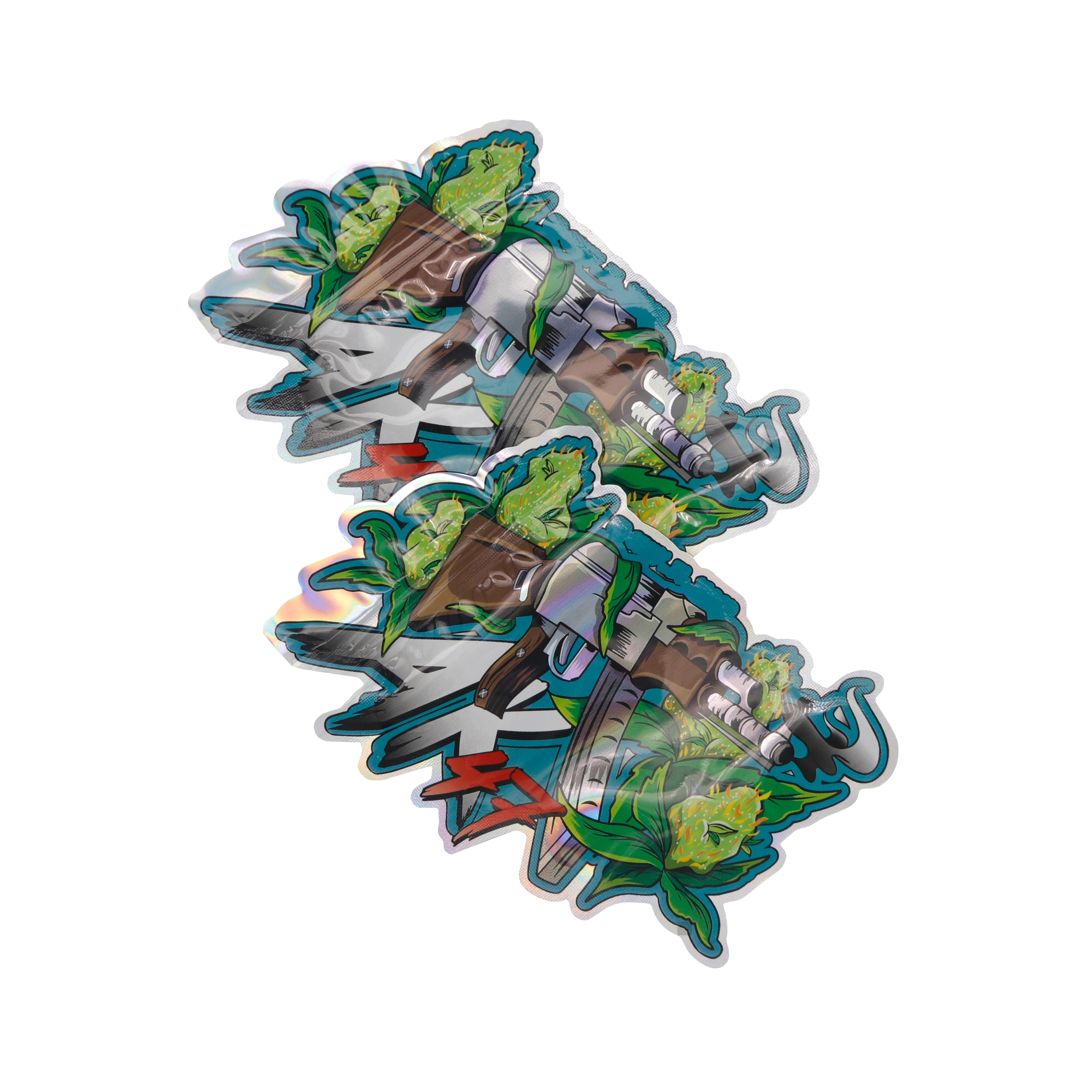 Flat Zipper Seal Bags – Holographic AK Smell Proof Mylar