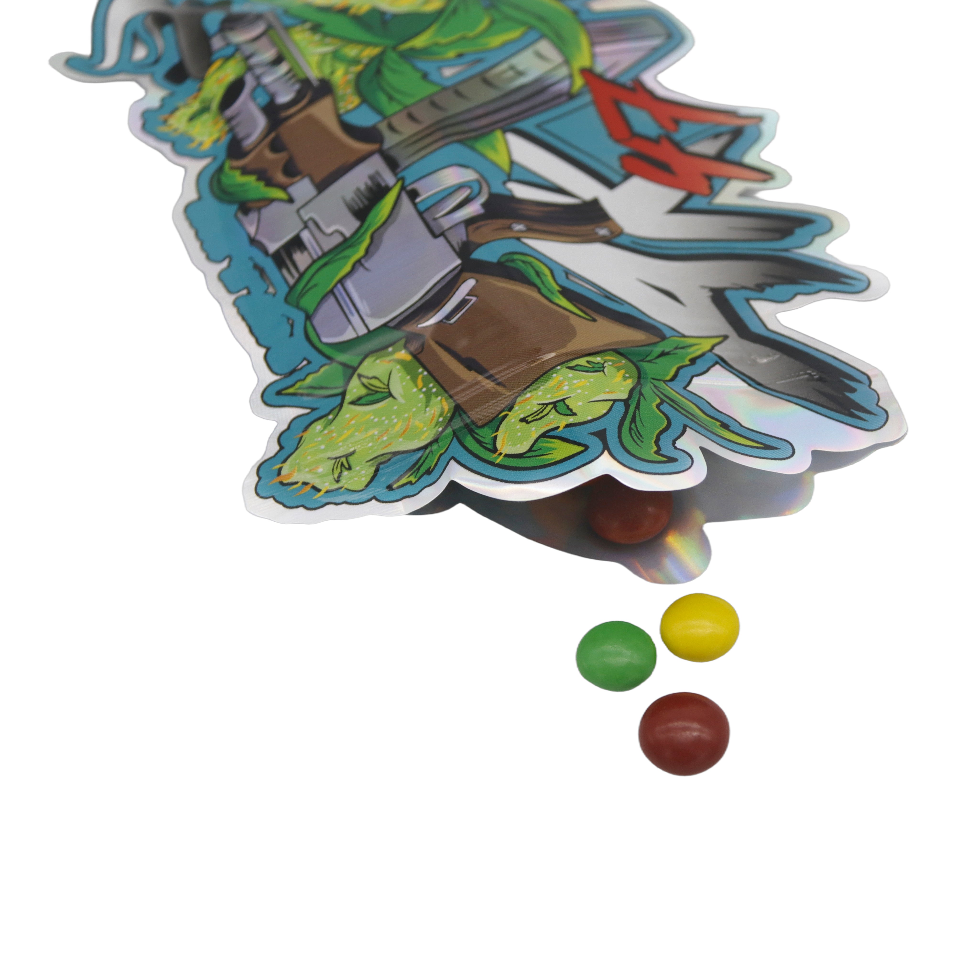 Flat Zipper Seal Bags – Holographic AK Smell Proof Mylar Flat Zipper Seal Bags – Holographic AK Smell Proof Mylar