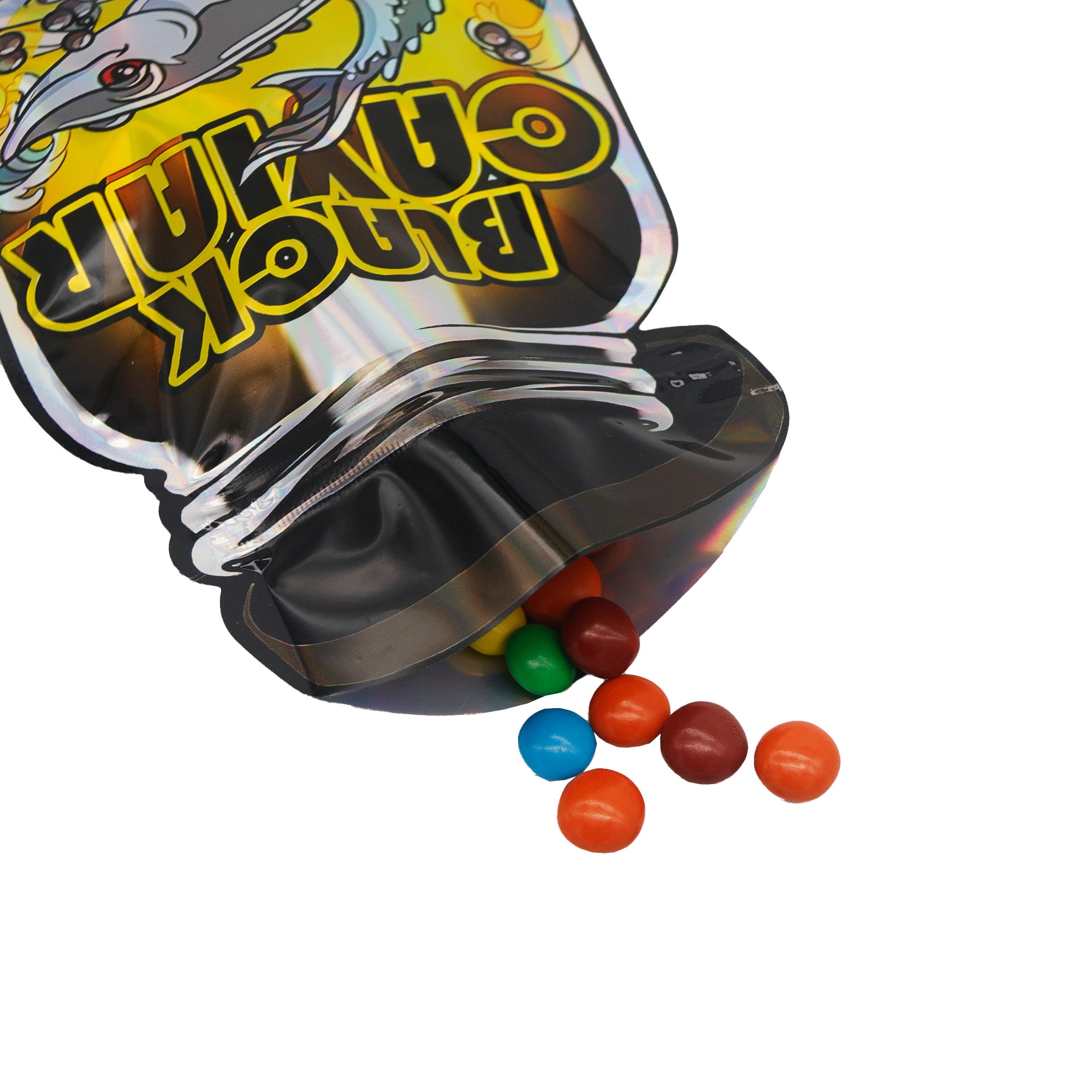 Flat Zipper Seal Bags – Holographic Black Caviar Die Cut Jar Flat Zipper Seal Bags – Holographic Black Caviar Die Cut Jar