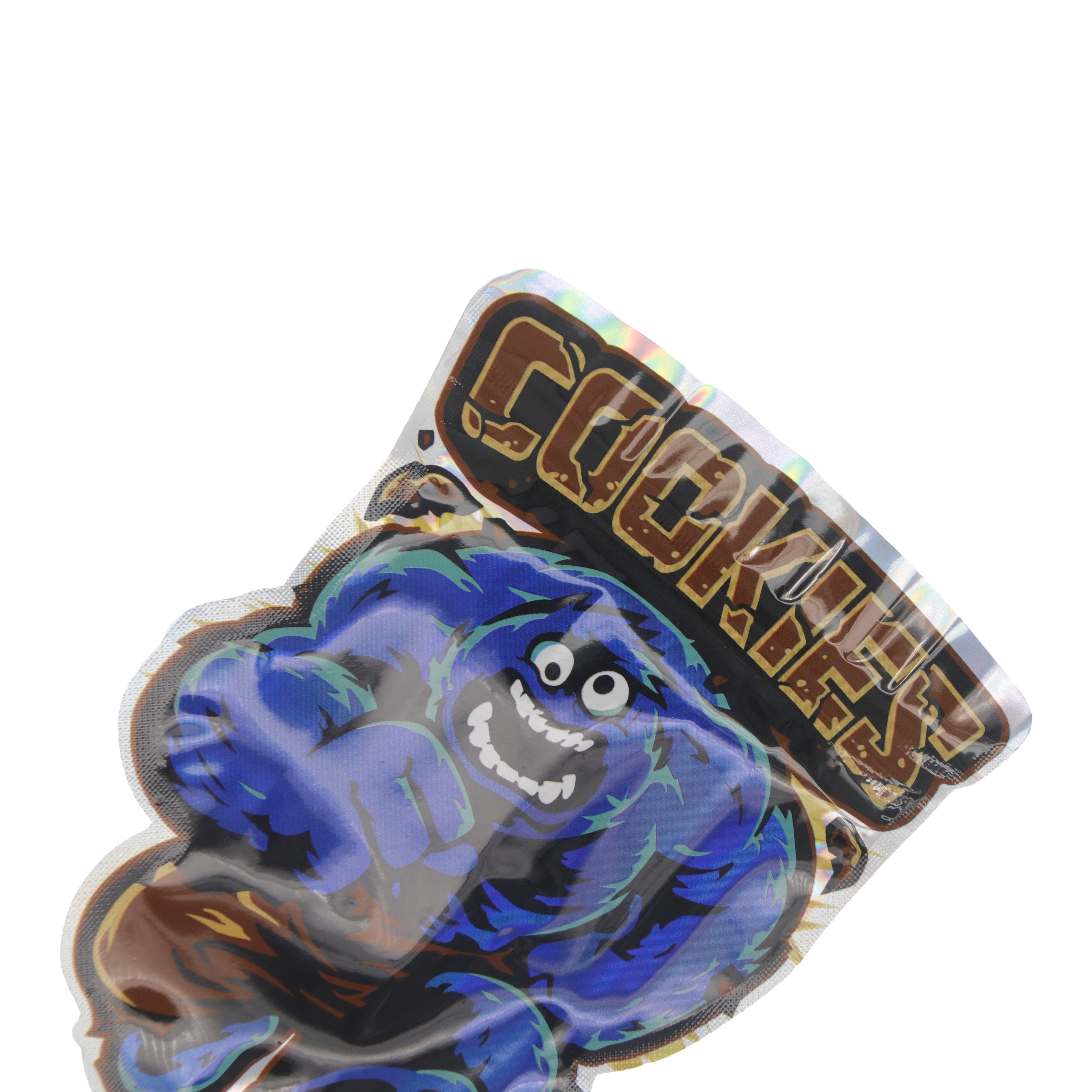 Flat Zipper Seal Bags – Holographic Blue Monster Smell Proof Flat Zipper Seal Bags – Holographic Blue Monster Smell Proof