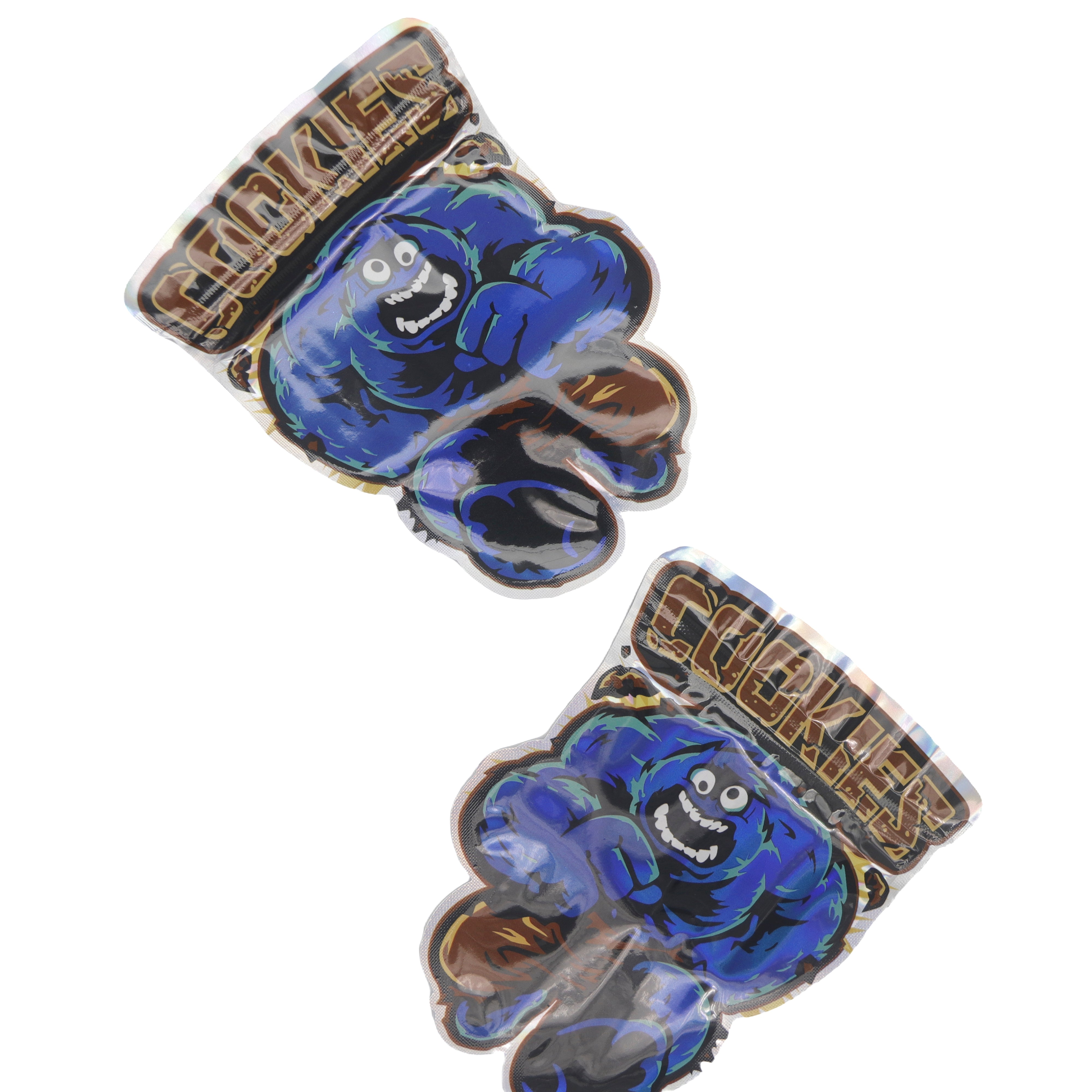 Flat Zipper Seal Bags – Holographic Blue Monster Smell Proof Flat Zipper Seal Bags – Holographic Blue Monster Smell Proof