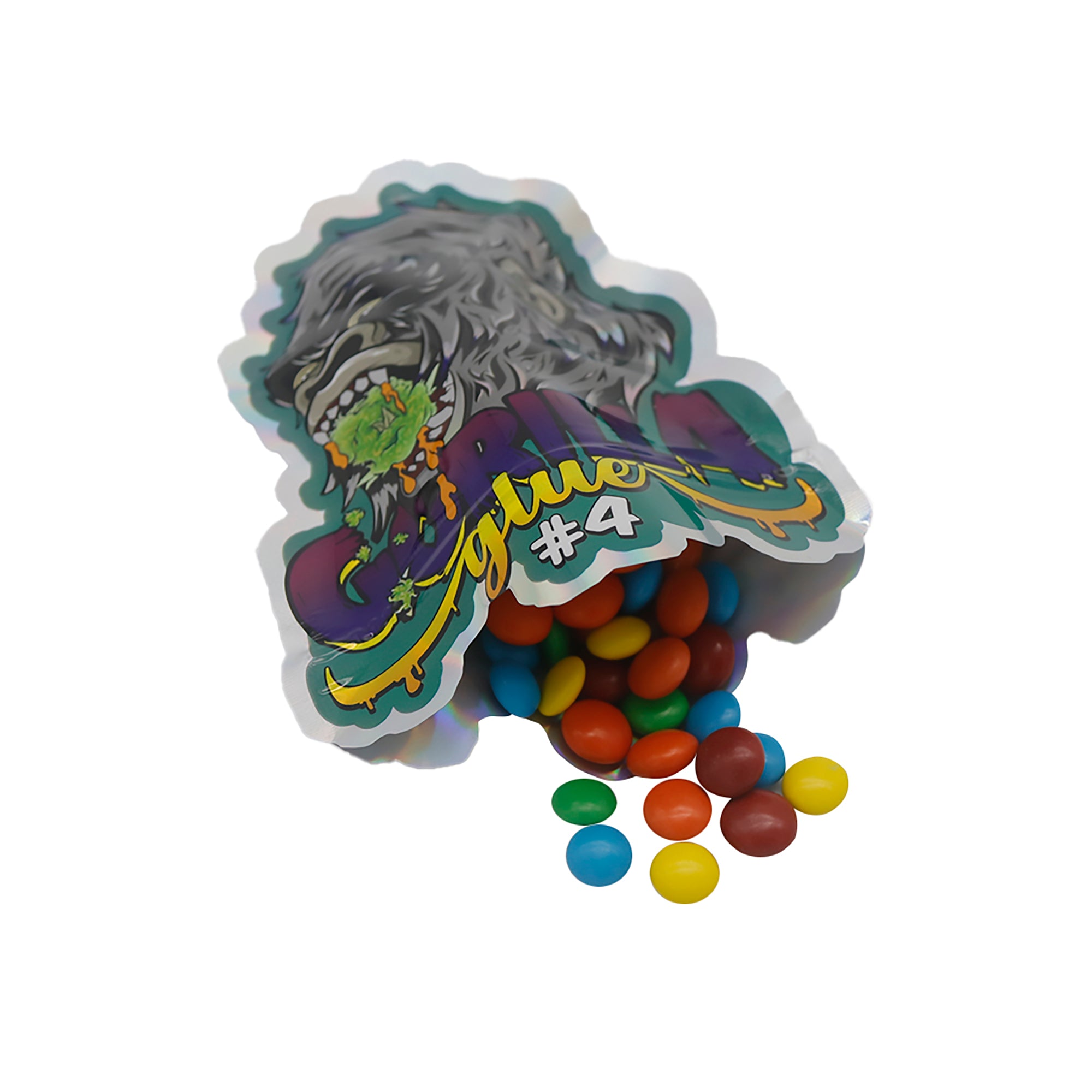 Flat Zipper Seal Bags – Holographic Gorilla Die Cut Smell Flat Zipper Seal Bags – Holographic Gorilla Die Cut Smell