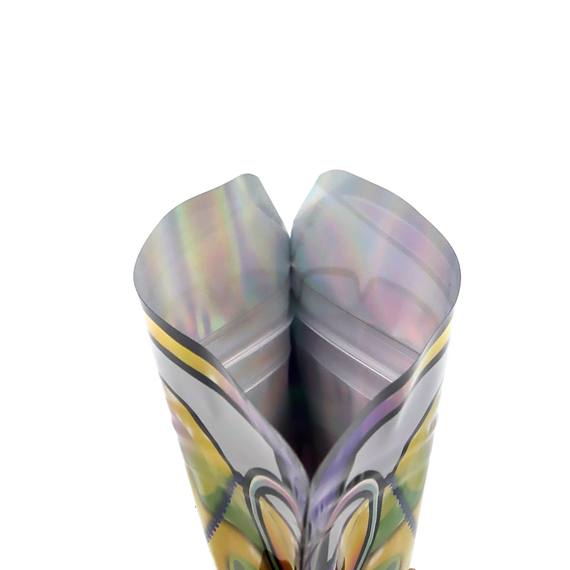 Flat Zipper Seal Bags – Holographic Grenade Die Cut Smell Flat Zipper Seal Bags – Holographic Grenade Die Cut Smell