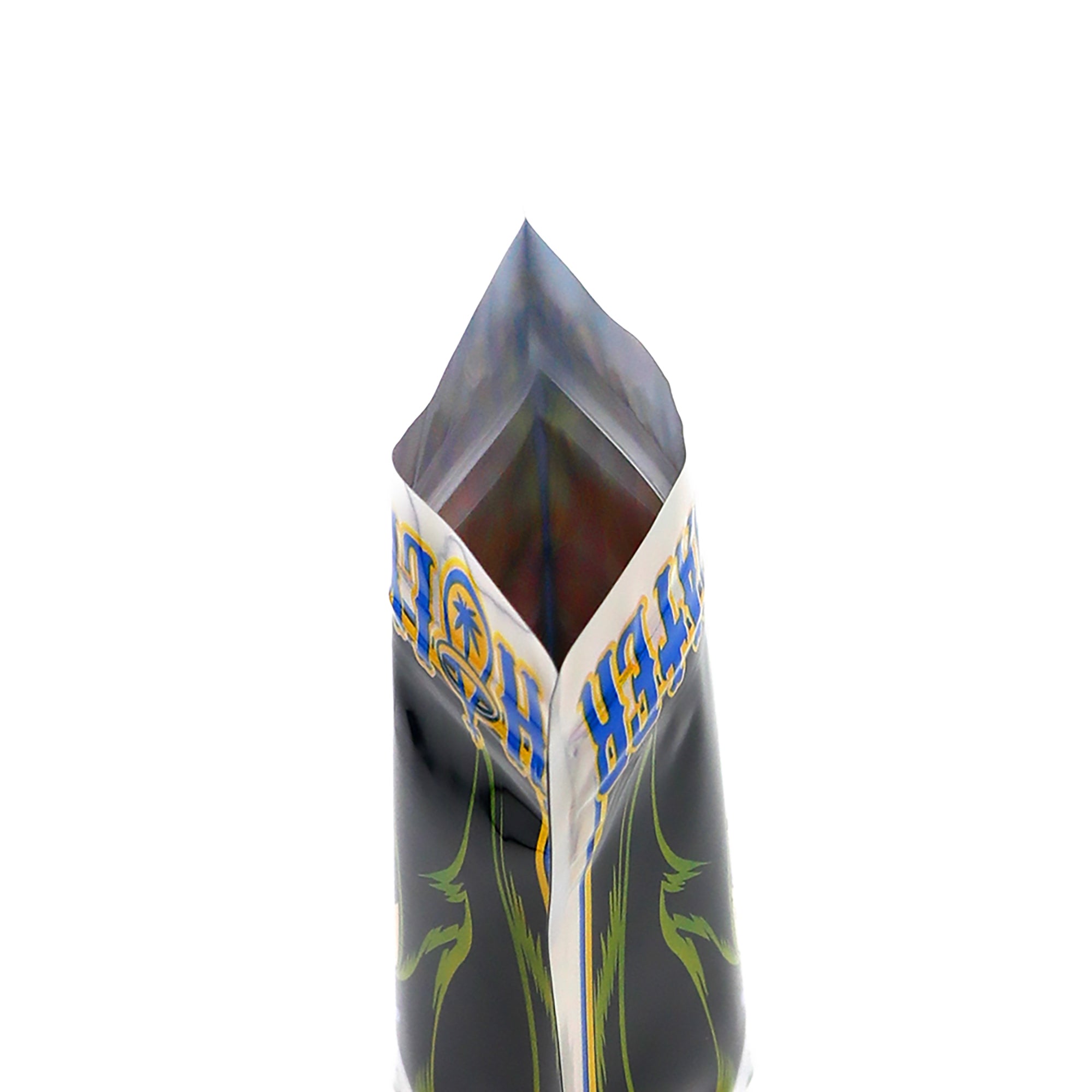 Flat Zipper Seal Bags – Holographic Holy Water Die Cut Smell Flat Zipper Seal Bags – Holographic Holy Water Die Cut Smell