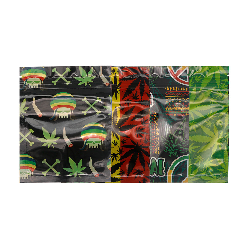 Flat Zipper Seal Bags – Holographic Jamaican Theme Smell