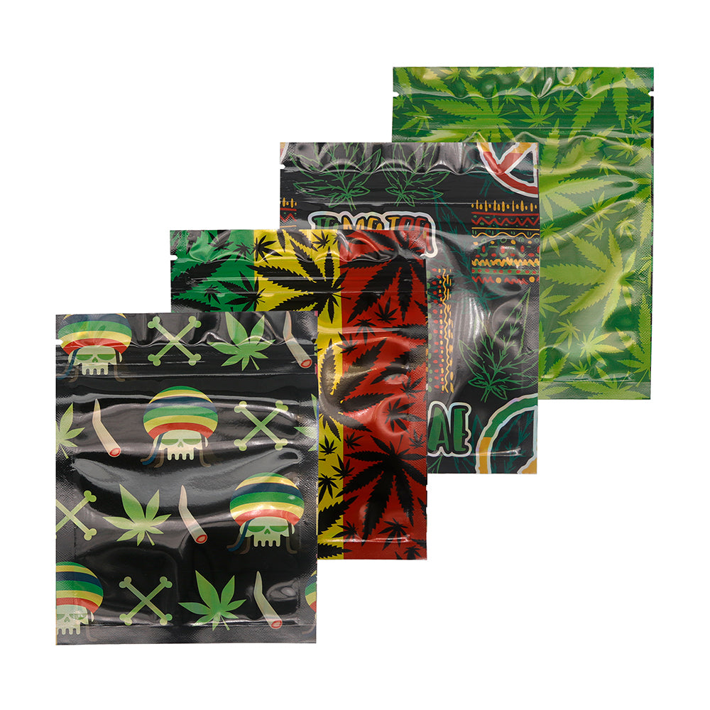 Flat Zipper Seal Bags – Holographic Jamaican Theme Smell Flat Zipper Seal Bags – Holographic Jamaican Theme Smell