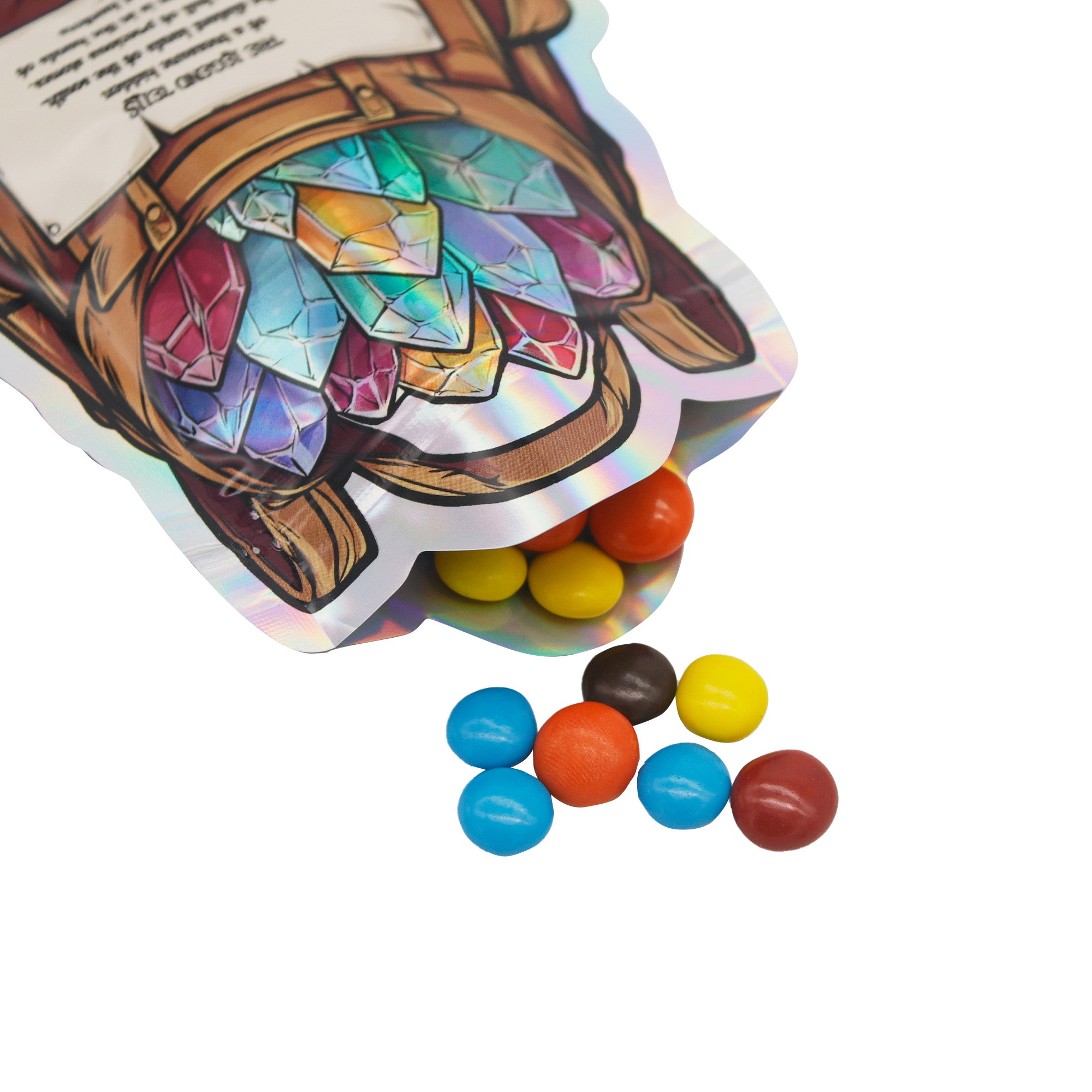 Flat Zipper Seal Bags – Holographic Treasure Hunting Die Cut Flat Zipper Seal Bags – Holographic Treasure Hunting Die Cut