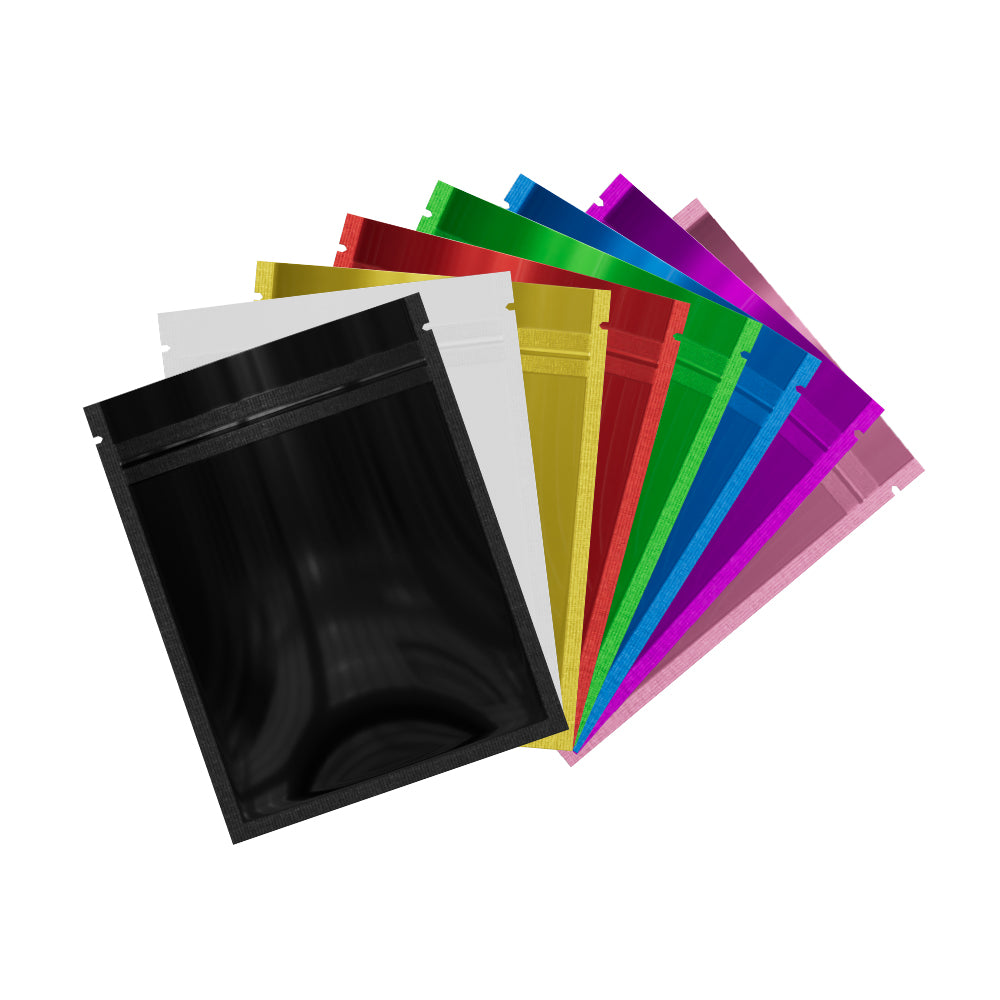 Flat Zipper Seal Bags - Single-Sided Glossy Mylar Foil Smell