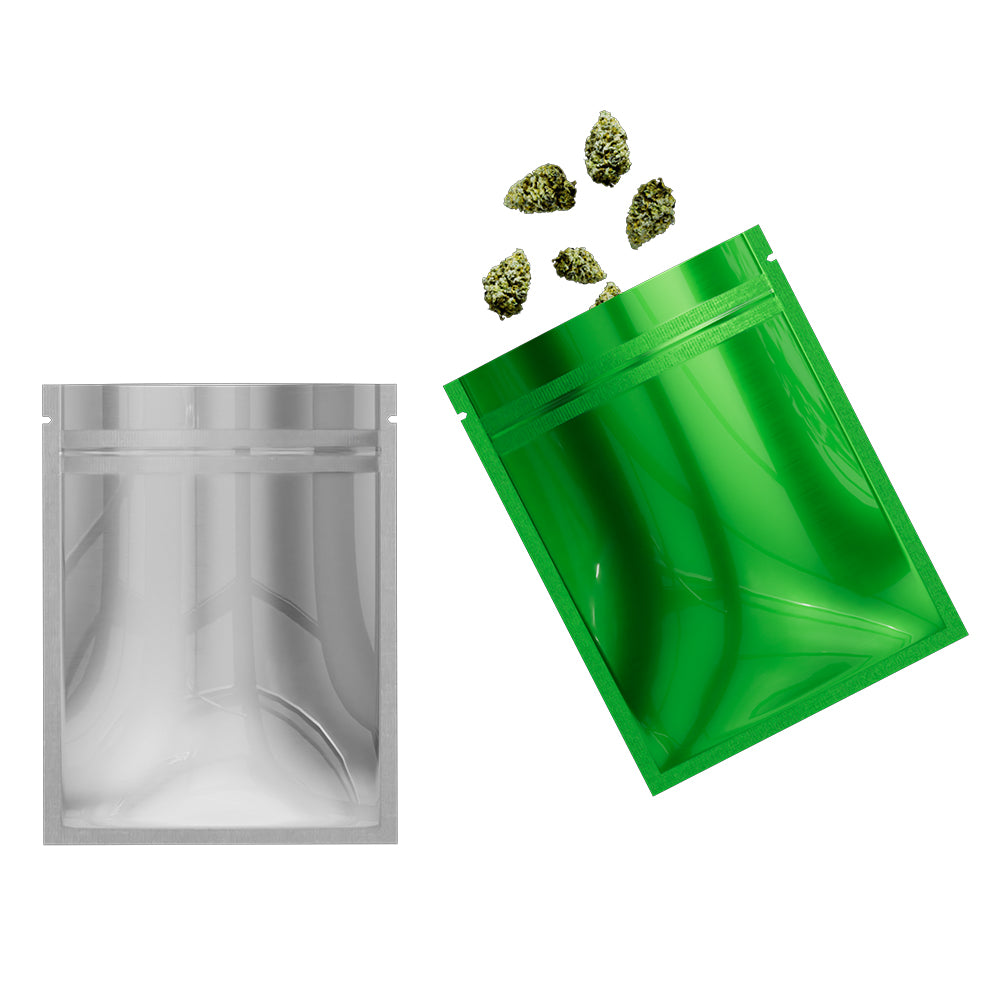 Flat Zipper Seal Bags - Single-Sided Glossy Mylar Foil Smell Flat Zipper Seal Bags - Single-Sided Glossy Mylar Foil Smell