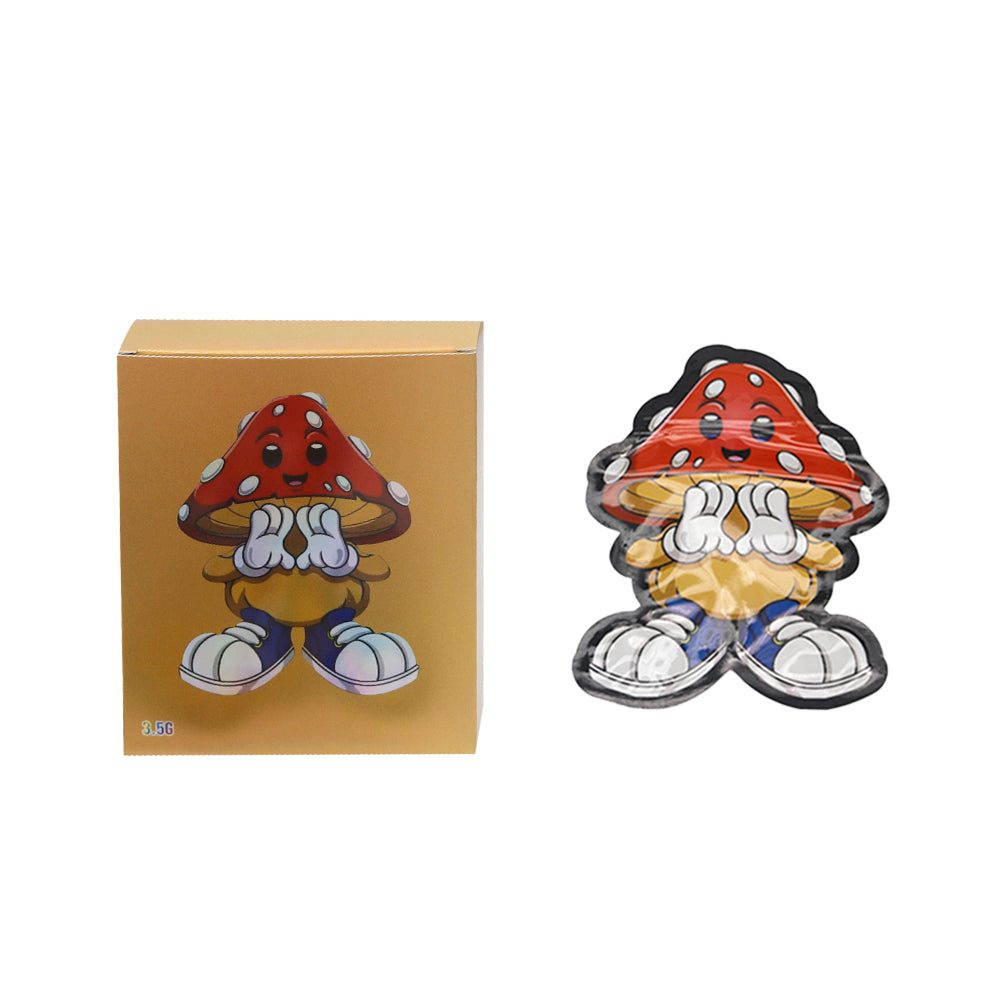 Flat Zipper Seal – Die Cut Mushroom Boy Smell Proof Mylar