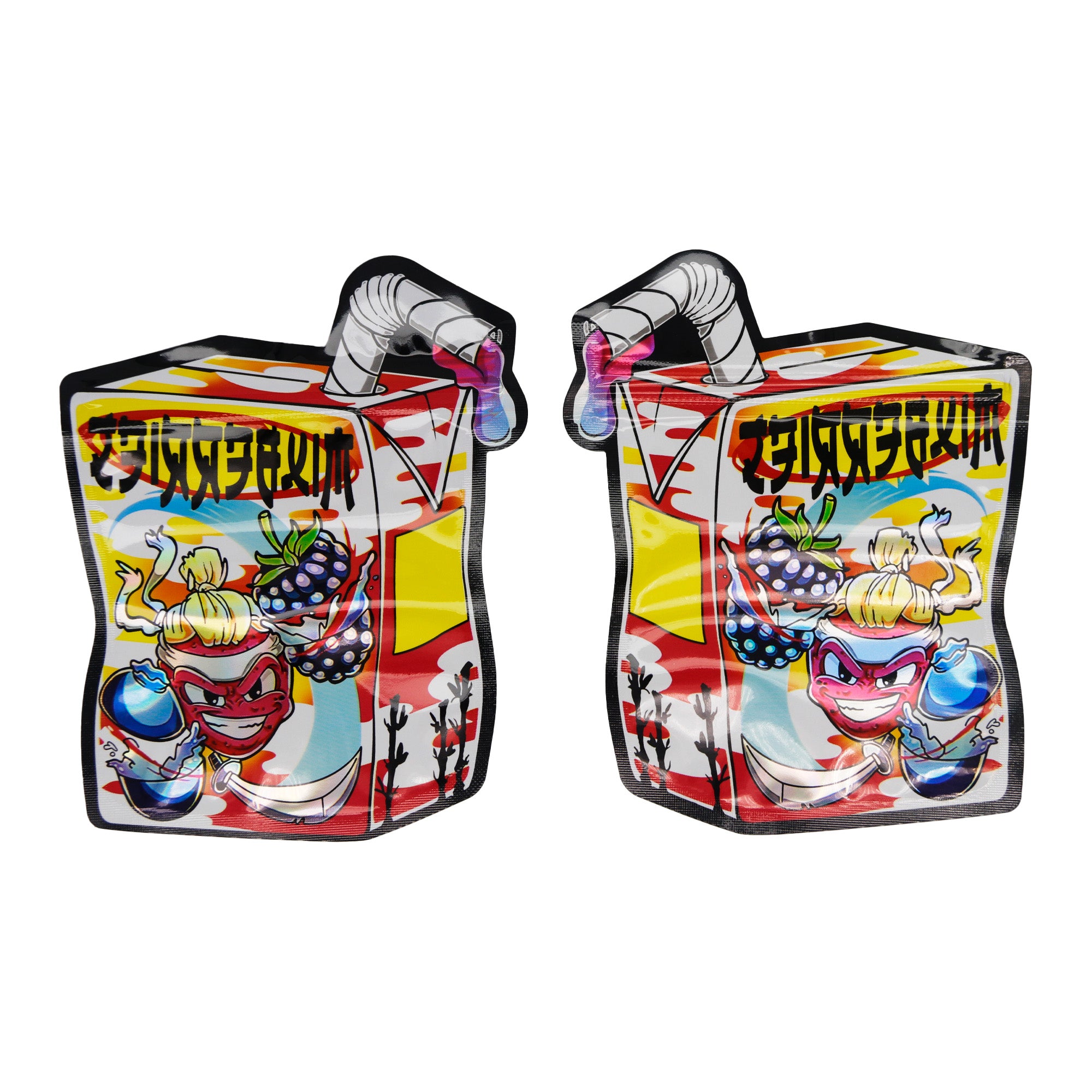 Flat Zipper Seal – Holographic Die Cut Juice Box Smell Proof