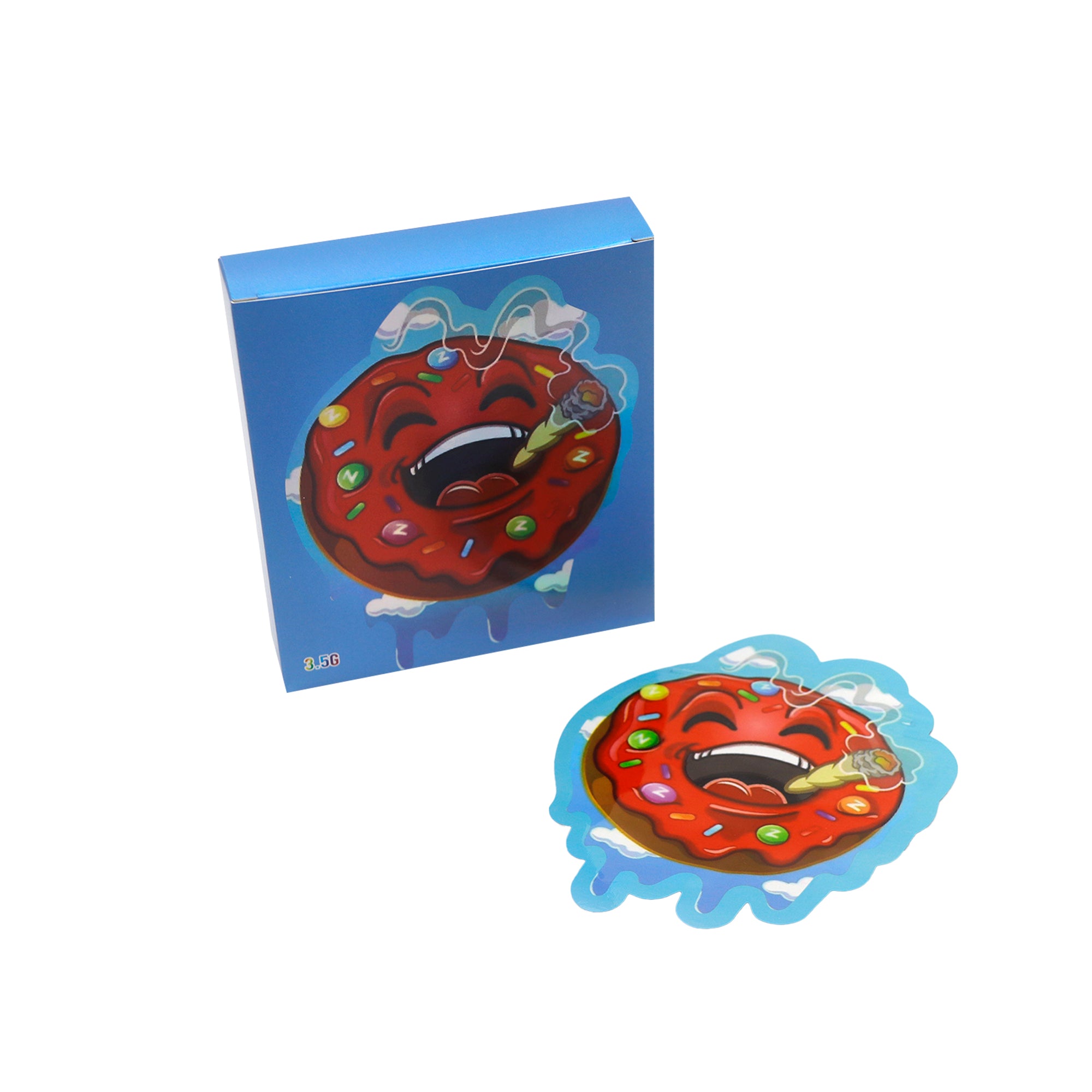 Flat Zipper Seal – Red Frosted Die Cut Donut Smell Proof
