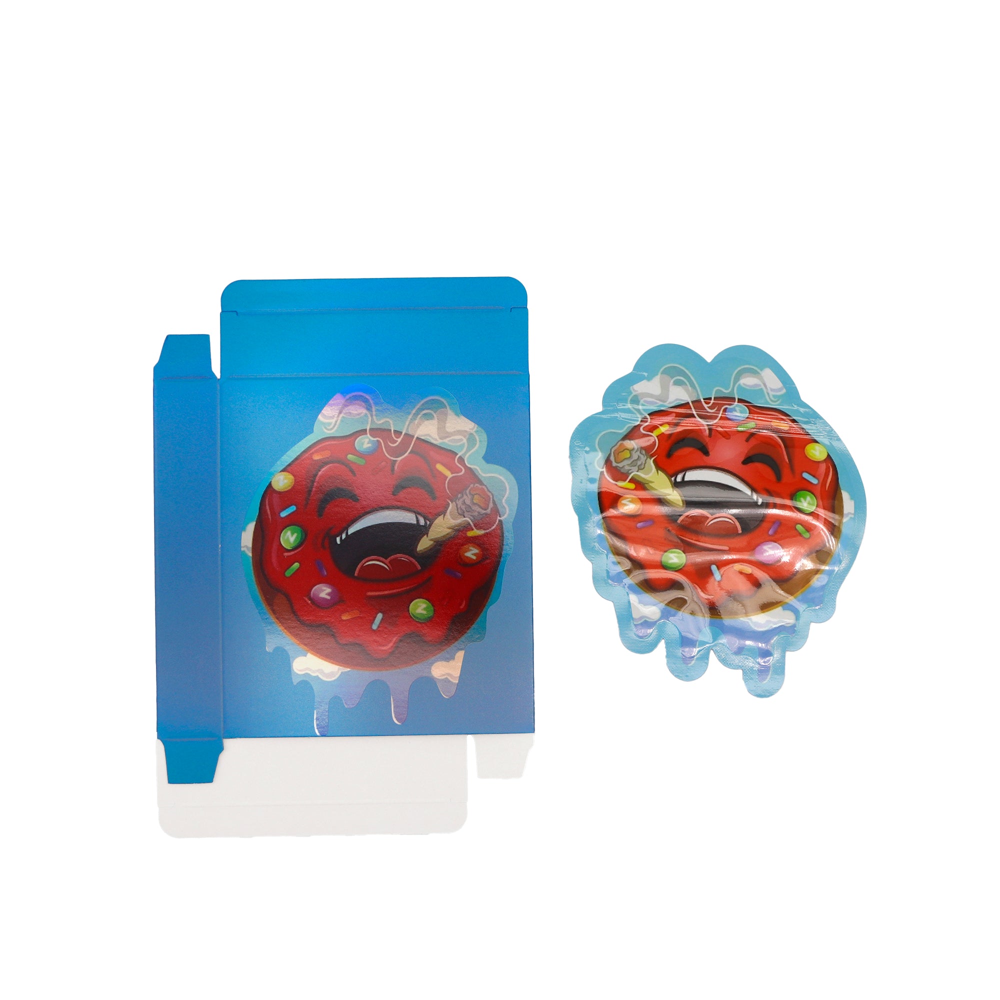 Flat Zipper Seal – Red Frosted Die Cut Donut Smell Proof Flat Zipper Seal – Red Frosted Die Cut Donut Smell Proof