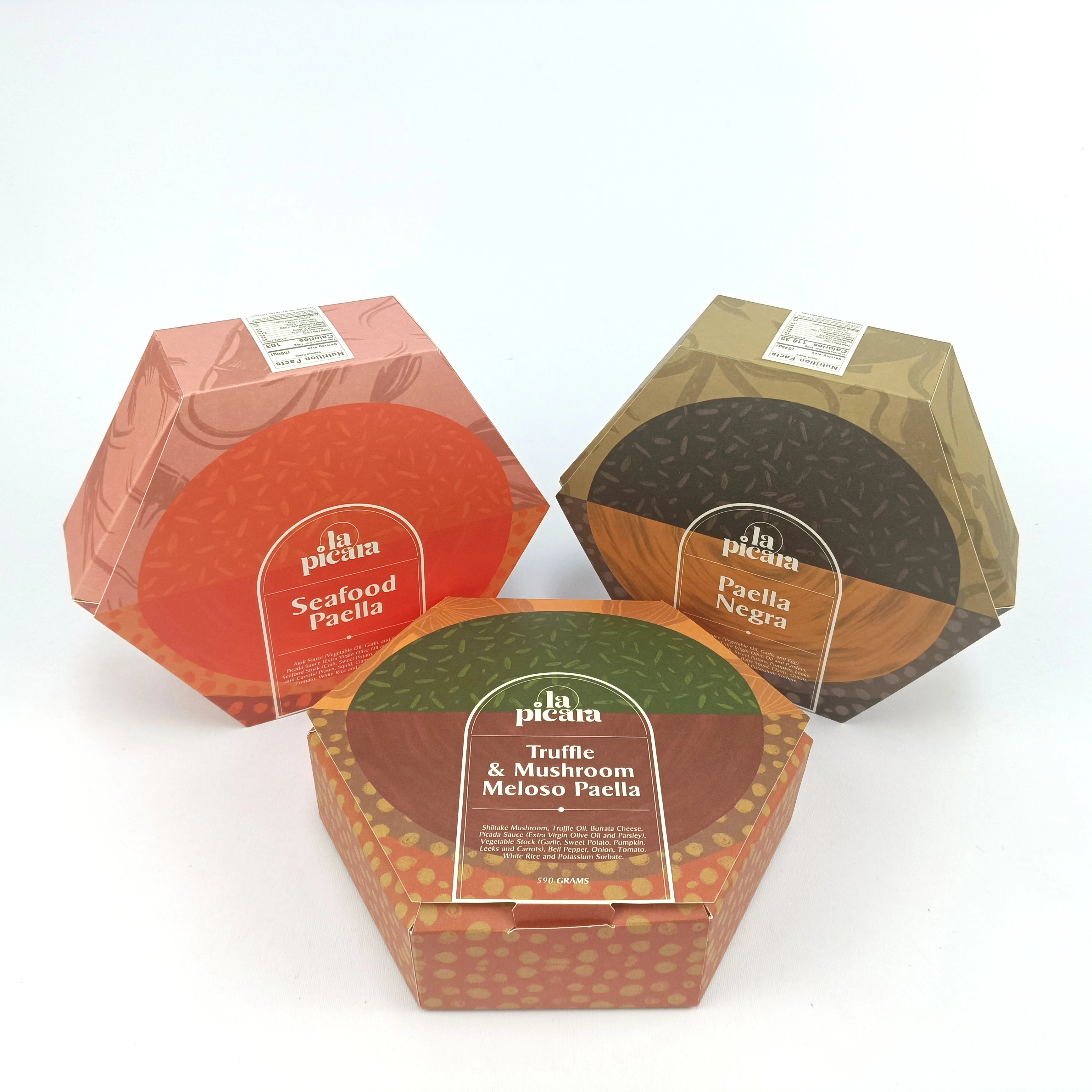 Food Grade Art Paper Seafood Paella Takeaway Packaging Boxes