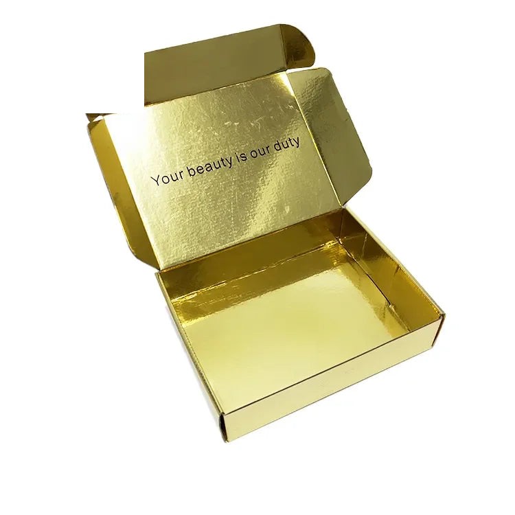 Customized Foldable Gold Color Corrugated Mailer Paper Box Customized Foldable Gold Color Corrugated Mailer Paper Box