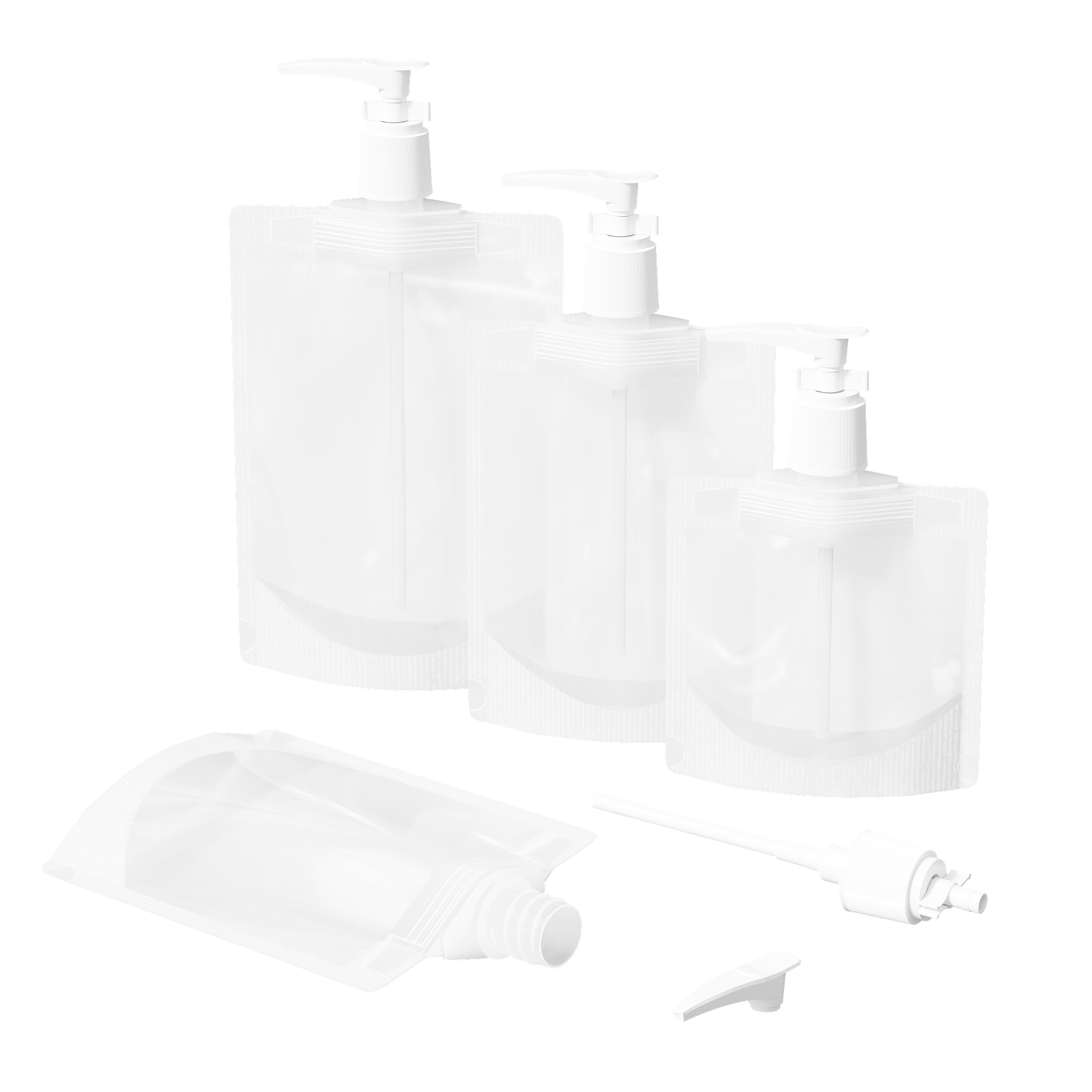 Frosted Translucent Stand Pouch with Top Wide Mouth Pump Frosted Translucent Stand Pouch with Top Wide Mouth Pump