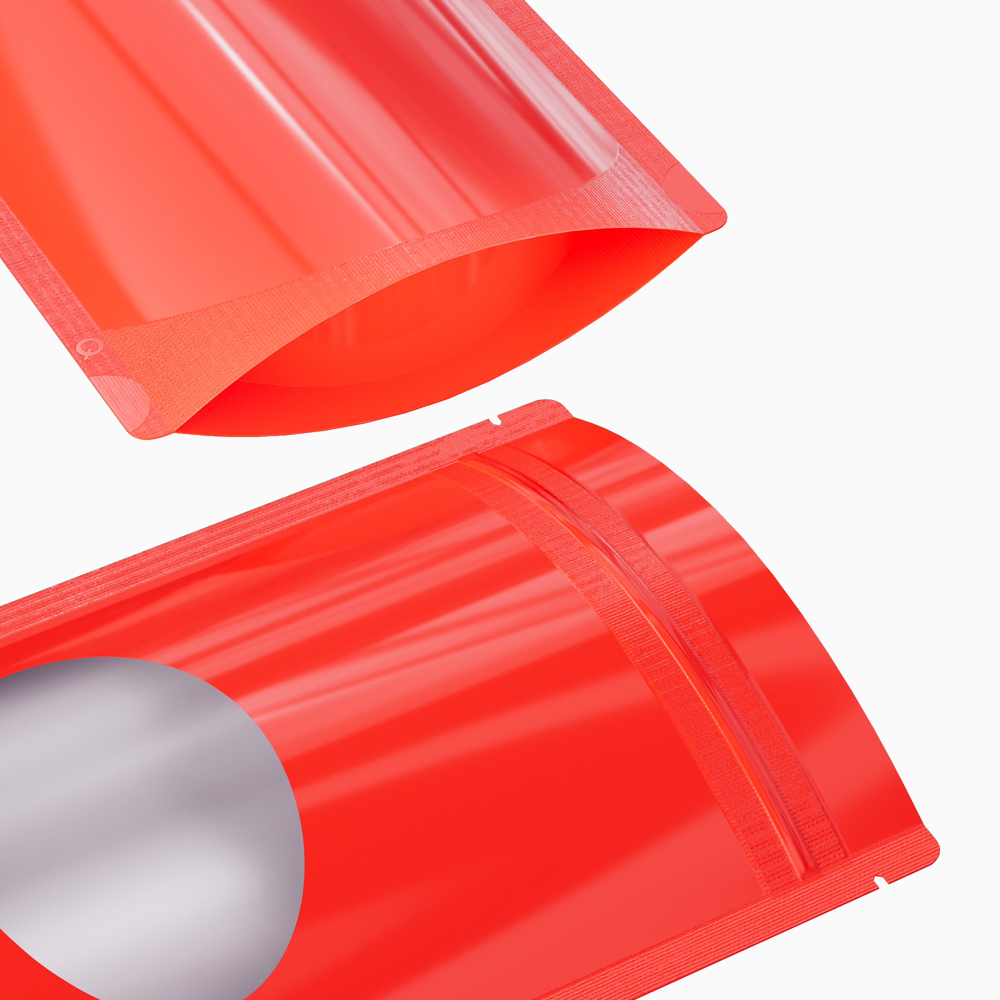 Glossy Candycane Red Round Window Plastic and Mylar Stand Glossy Candycane Red Round Window Plastic and Mylar Stand