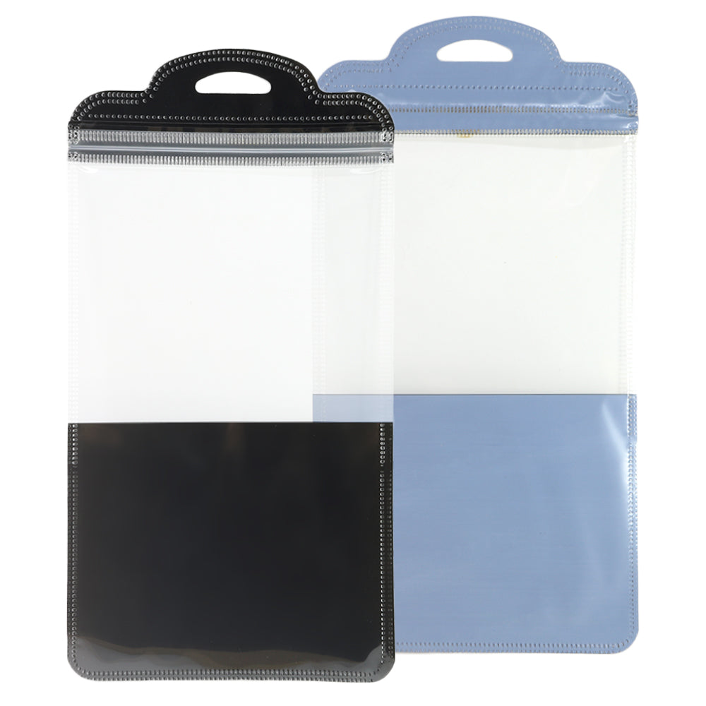 Glossy Clear Front and Half-Colored Design Zipper Seal Bags Glossy Clear Front and Half-Colored Design Zipper Seal Bags