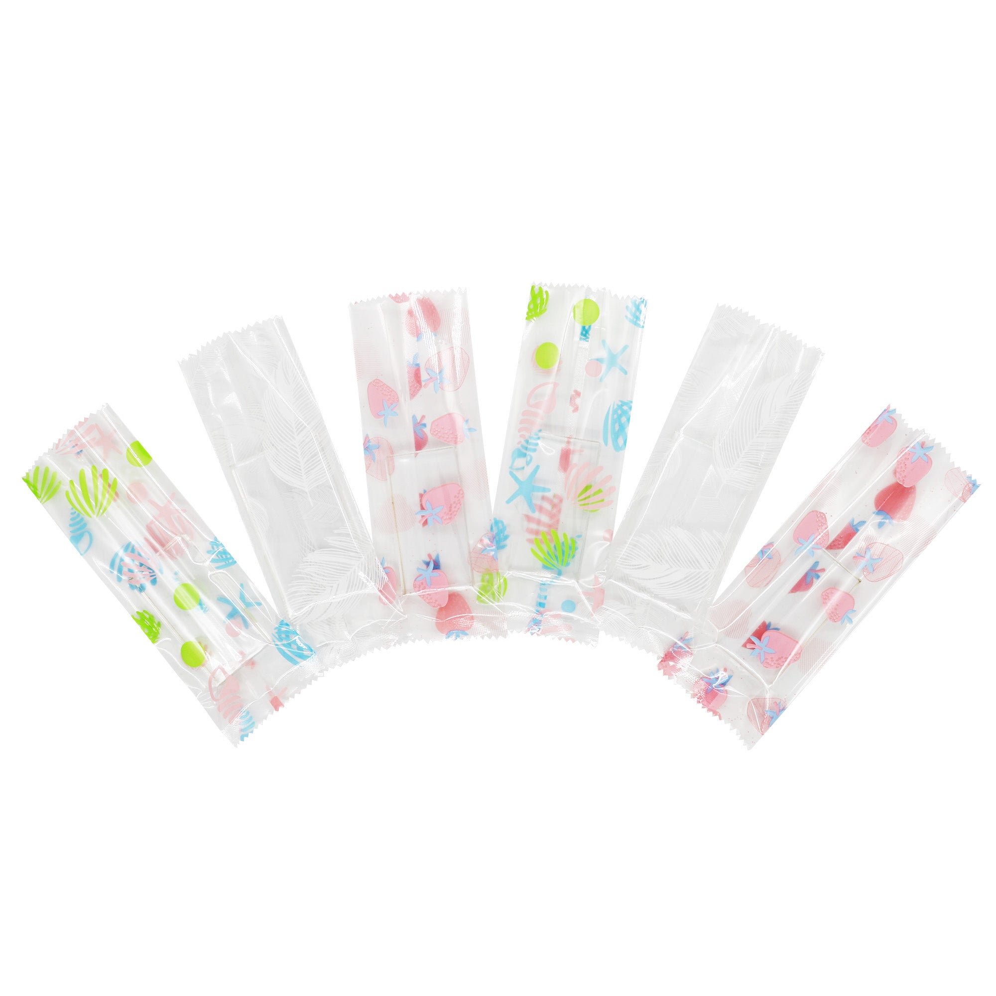 Glossy Clear Glass Printed Multi-Designed Pattern Bags Glossy Clear Glass Printed Multi-Designed Pattern Bags