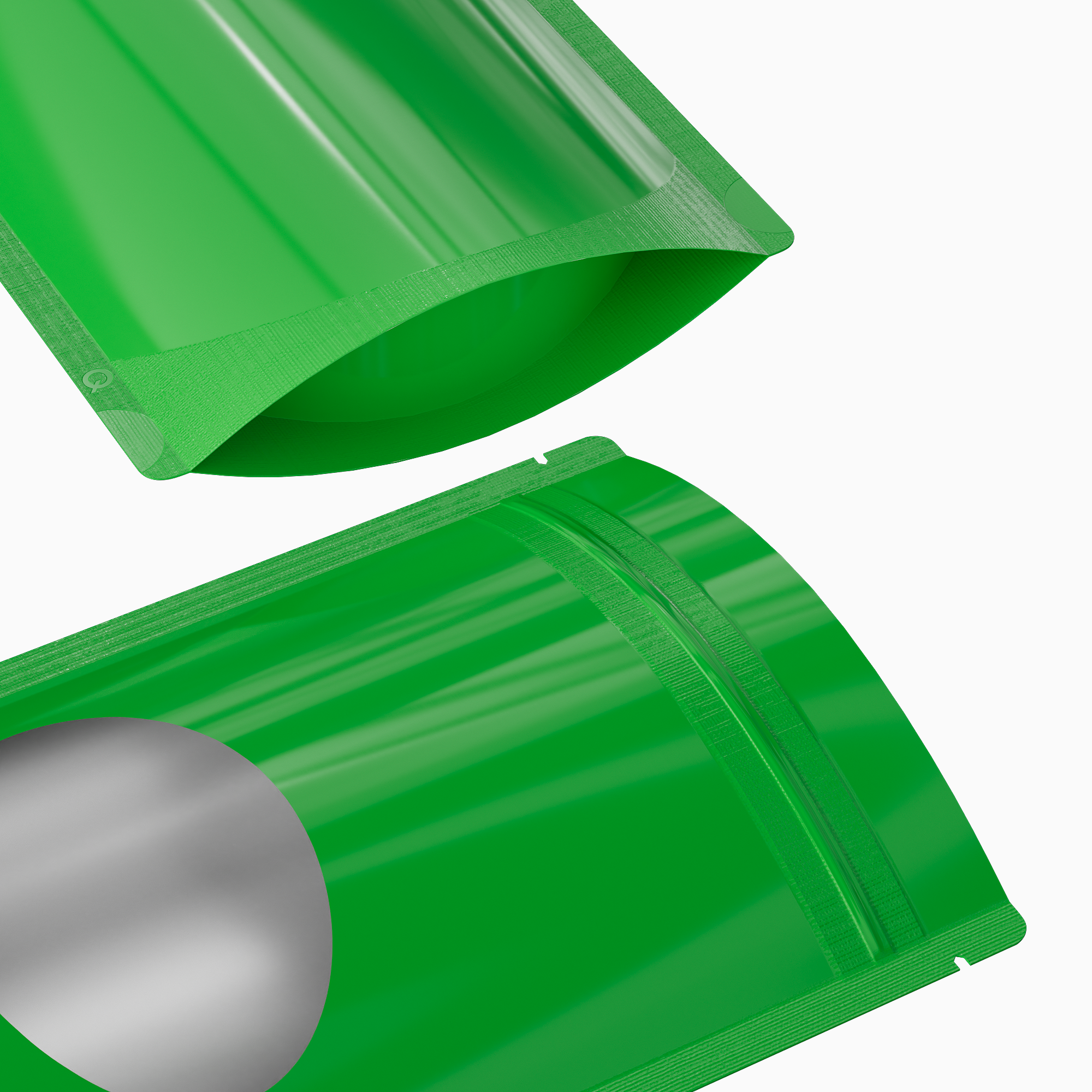 Glossy Clover Green Round Window Plastic and Mylar Stand Glossy Clover Green Round Window Plastic and Mylar Stand