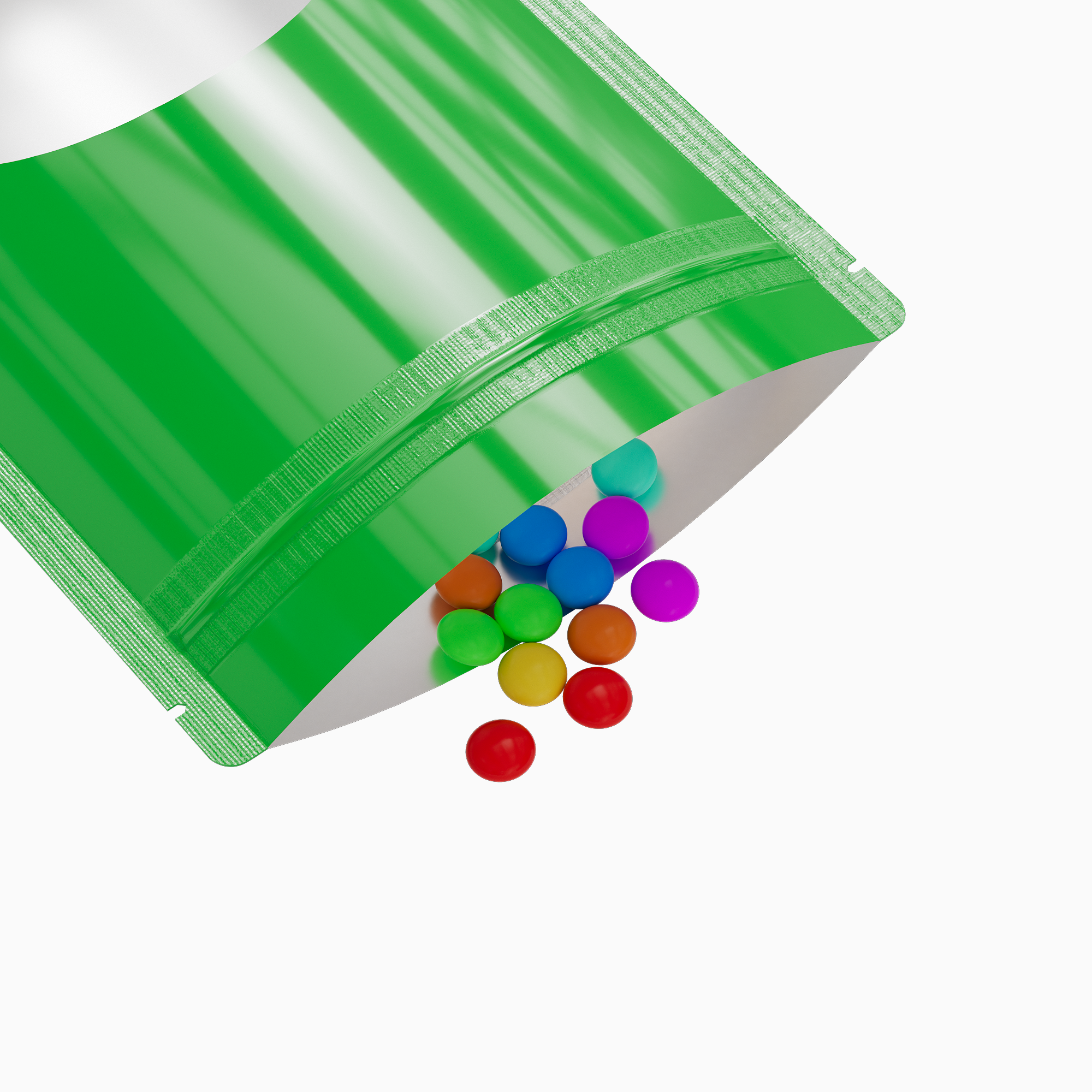 Glossy Clover Green Round Window Plastic and Mylar Stand Glossy Clover Green Round Window Plastic and Mylar Stand